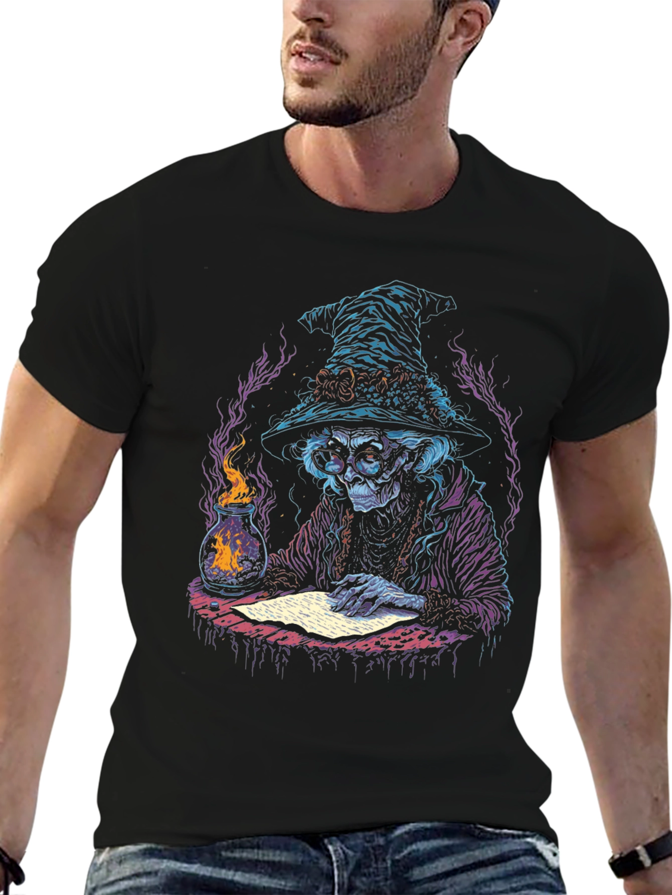 Witch Writing Spell T-Shirt - Unique Graphic Tee