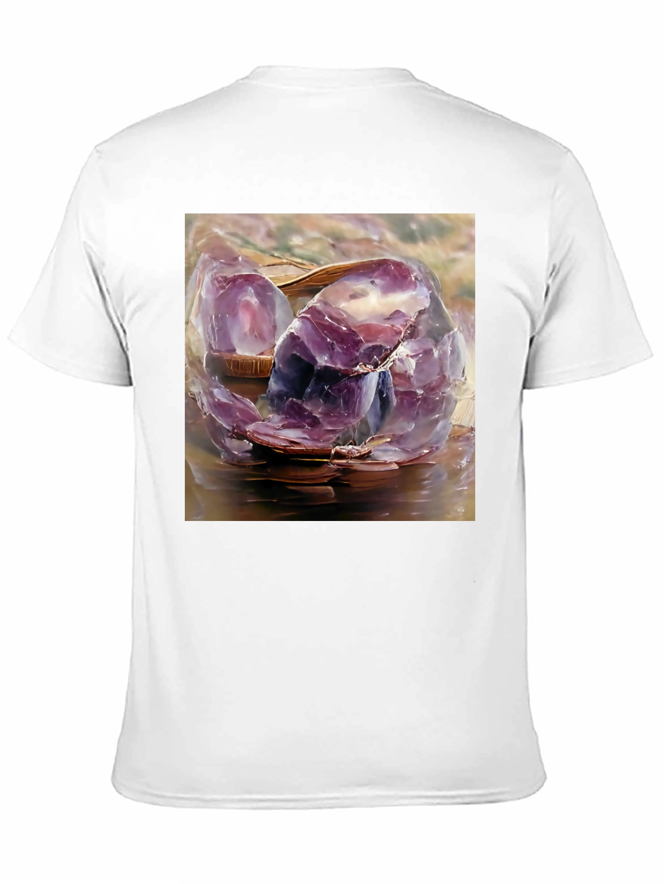 Amethyst Crystal T-Shirt - Artistic Gemstone Design