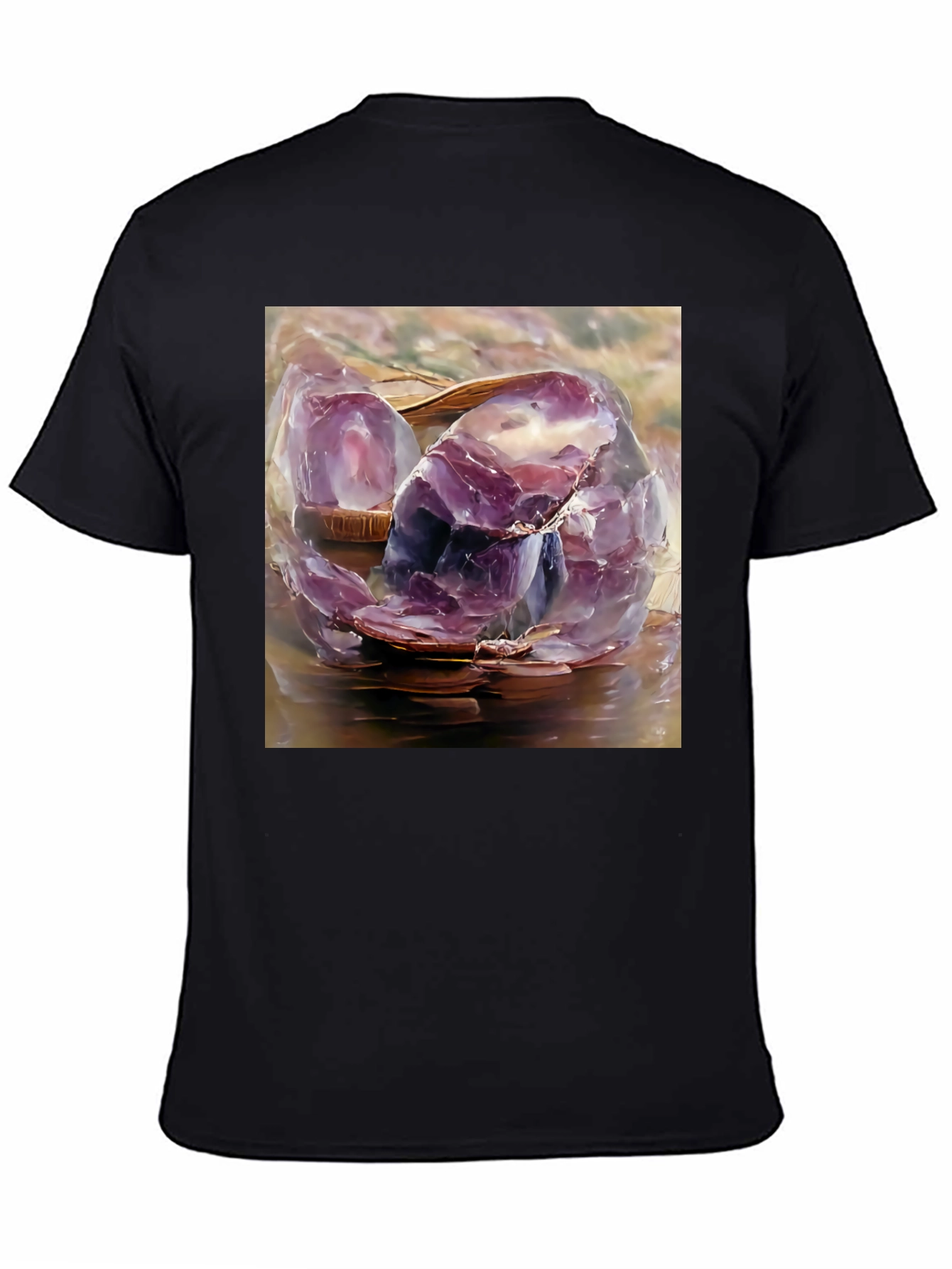 Amethyst Crystal T-Shirt - Artistic Gemstone Design