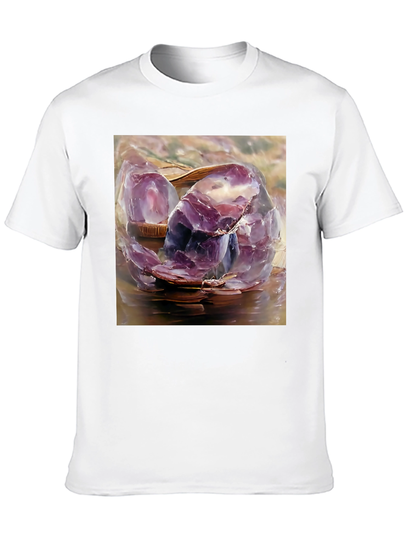 Amethyst Crystal T-Shirt - Artistic Gemstone Design