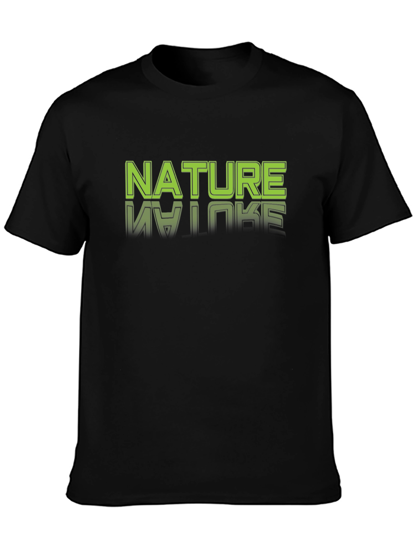 Nature Graphic Tee - Black Cotton T-Shirt