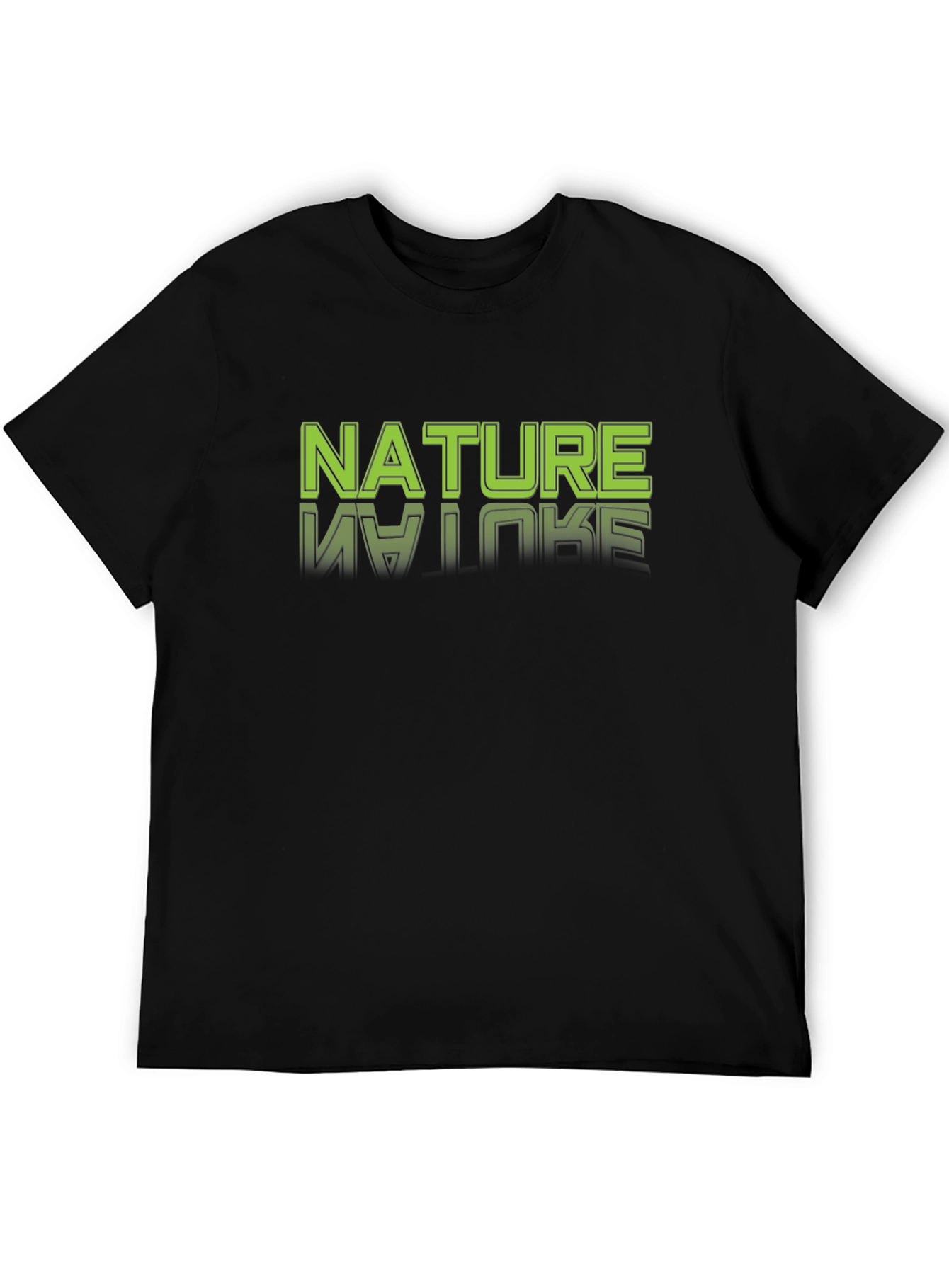 Nature Graphic Tee - Black Cotton T-Shirt