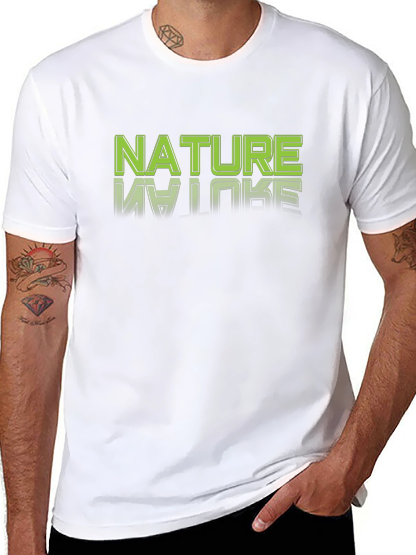 Nature Graphic Tee - Black Cotton T-Shirt