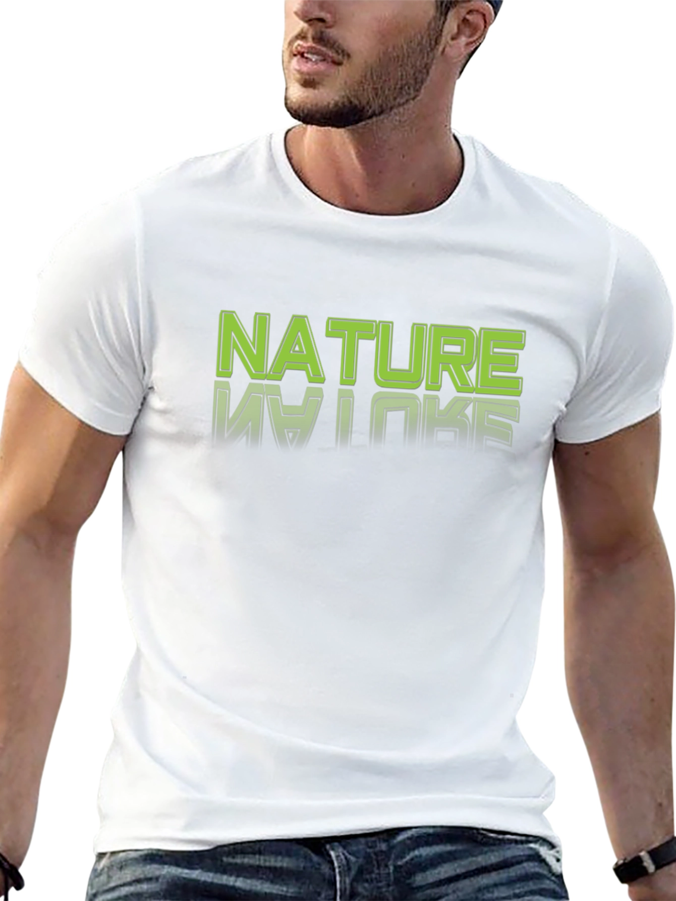 Nature Graphic Tee - Black Cotton T-Shirt