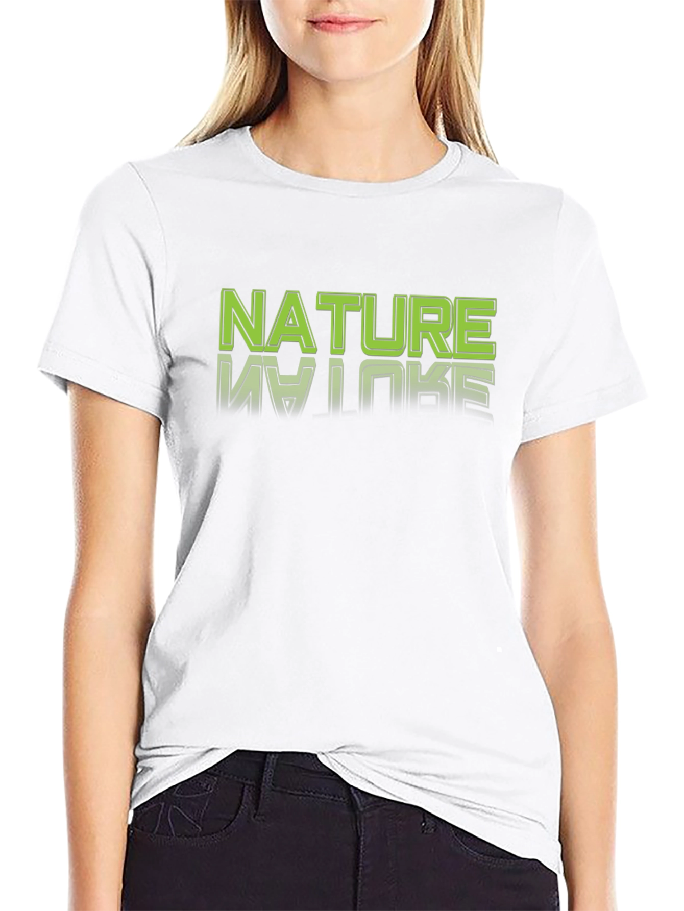 Nature Graphic Tee - Black Cotton T-Shirt