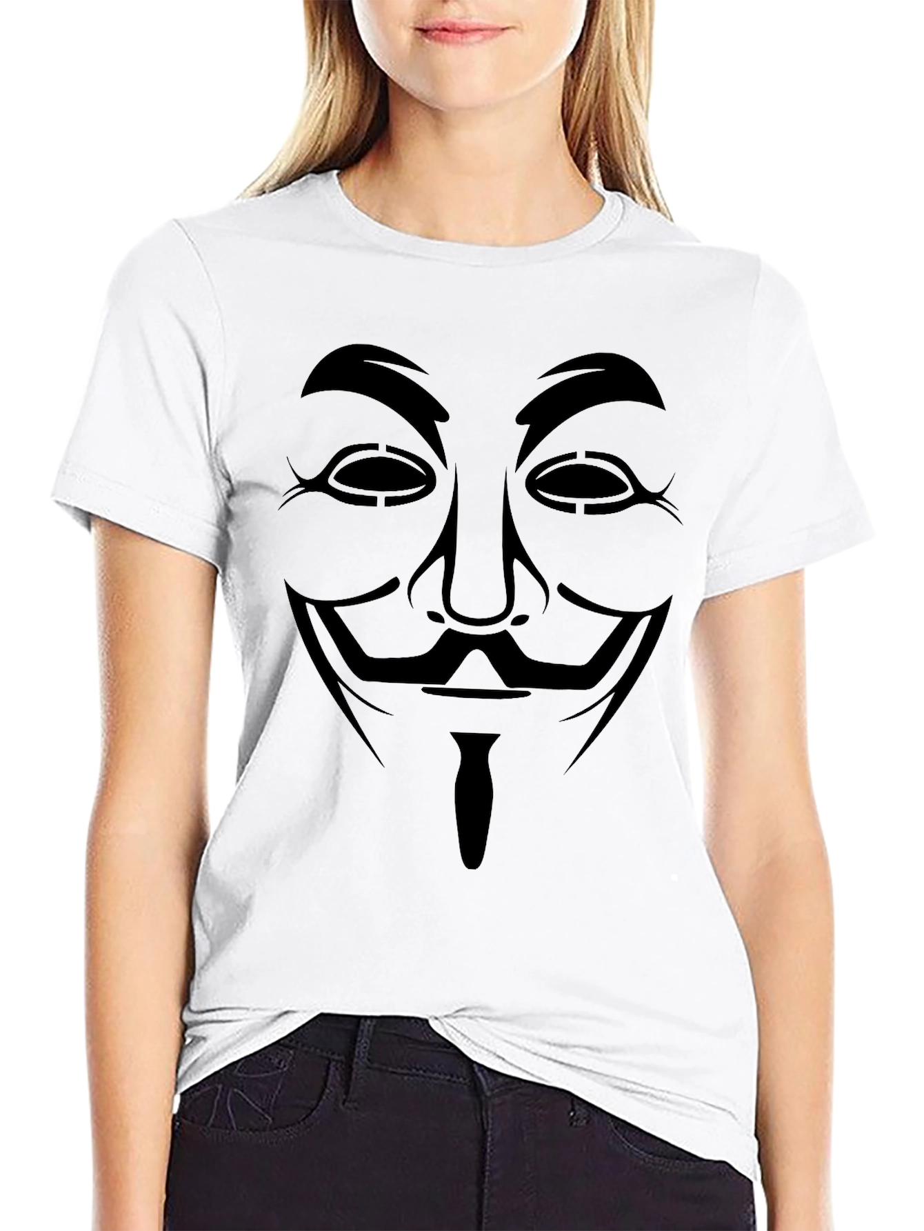 Anonymous Mask Graphic Tee - Black T-Shirt