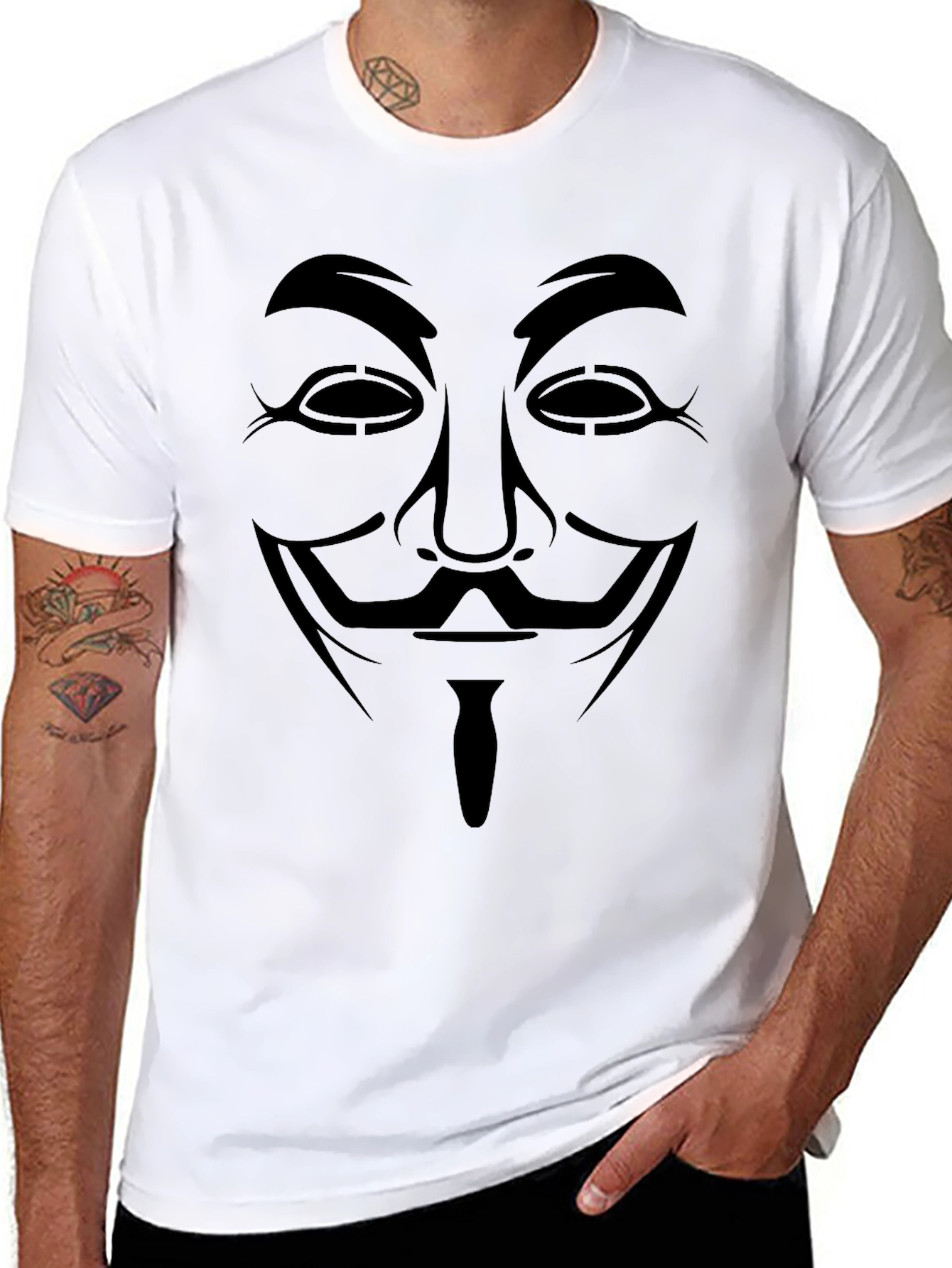 Anonymous Mask Graphic Tee - Black T-Shirt