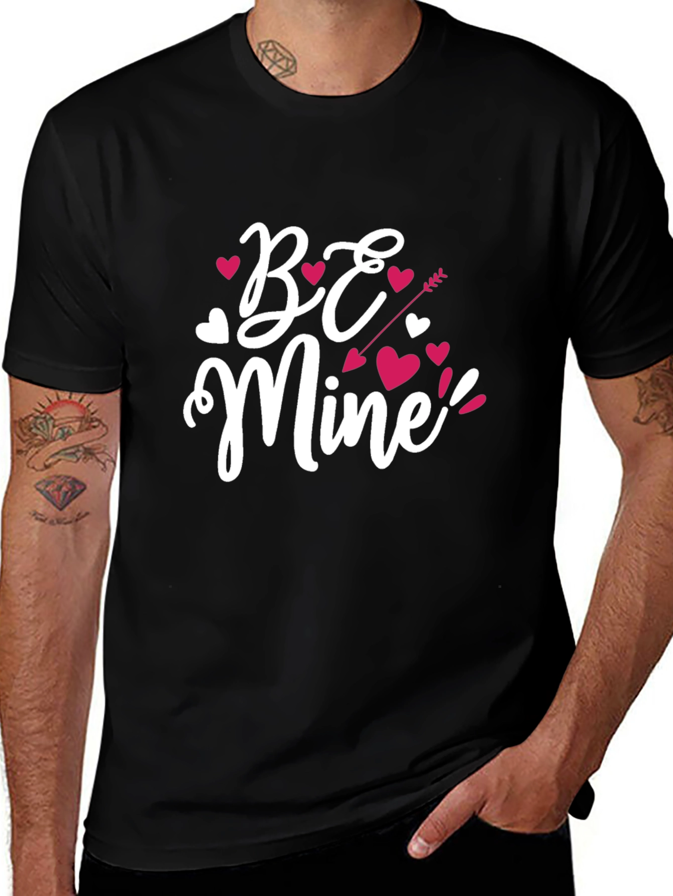Be Mine Valentines Day Black T-Shirt