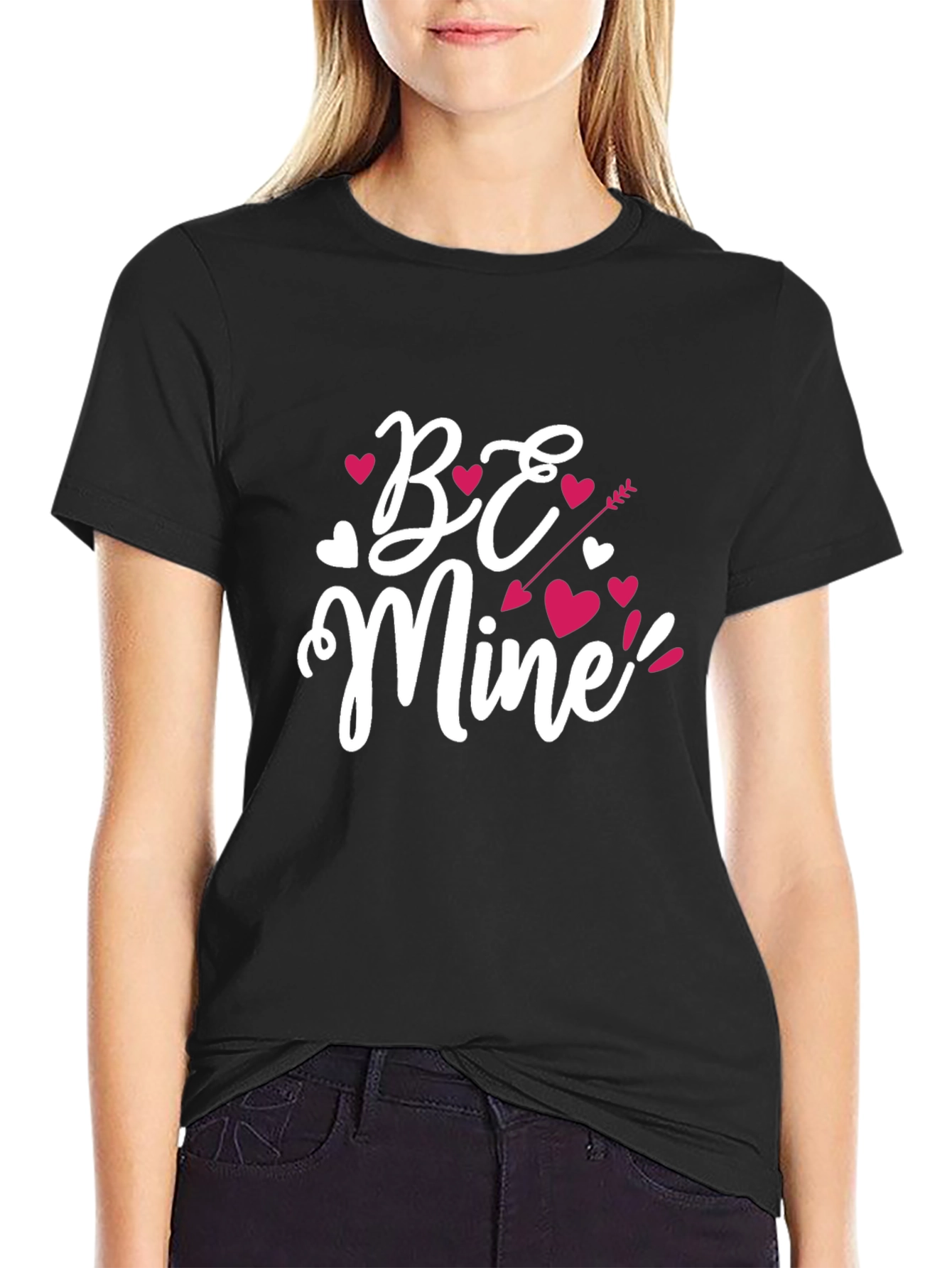 Be Mine Valentines Day Black T-Shirt