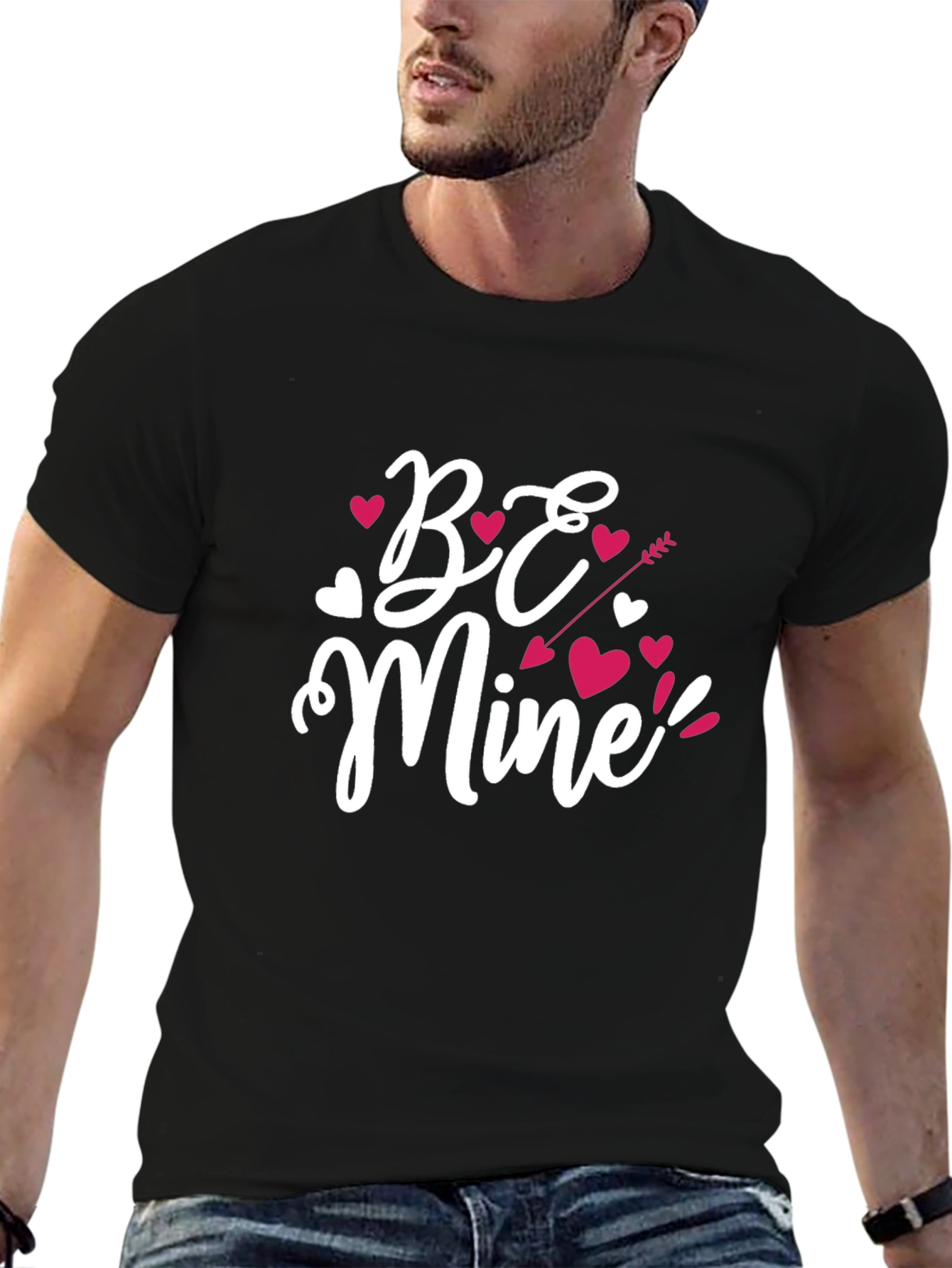 Be Mine Valentines Day Black T-Shirt