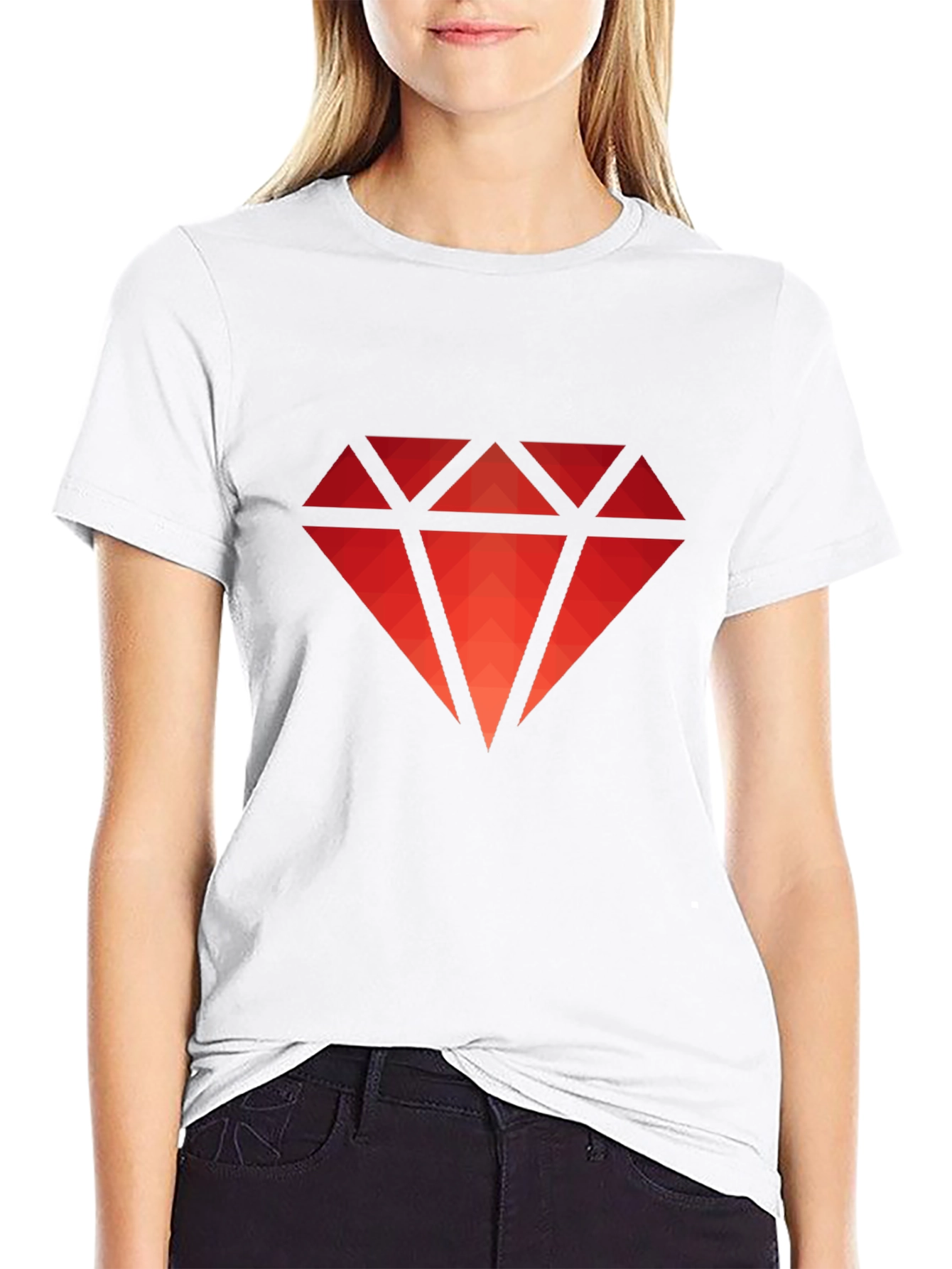 Red Diamond Graphic Tee - Modern Style