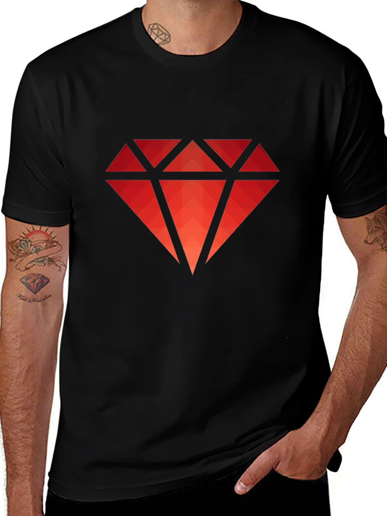 Red Diamond Graphic Tee - Modern Style