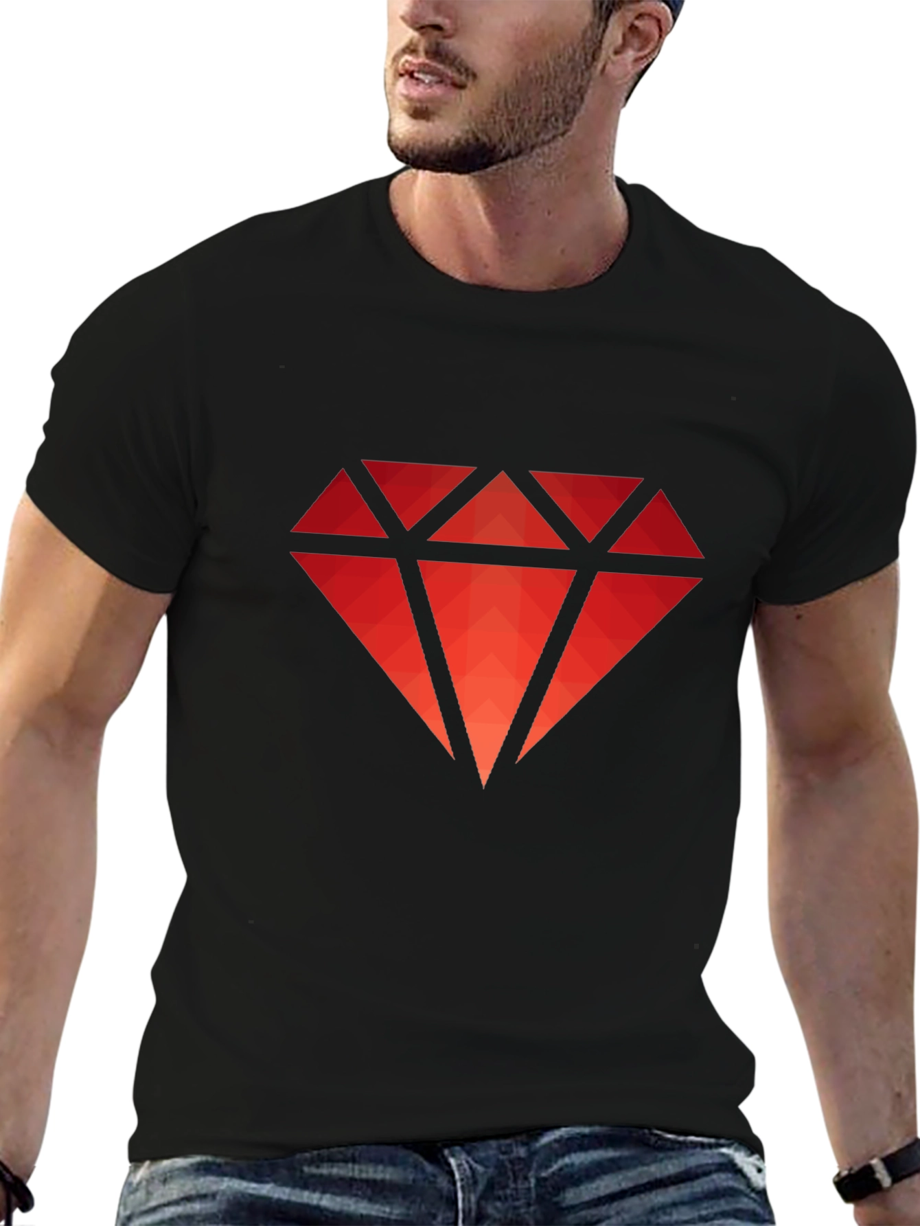 Red Diamond Graphic Tee - Modern Style