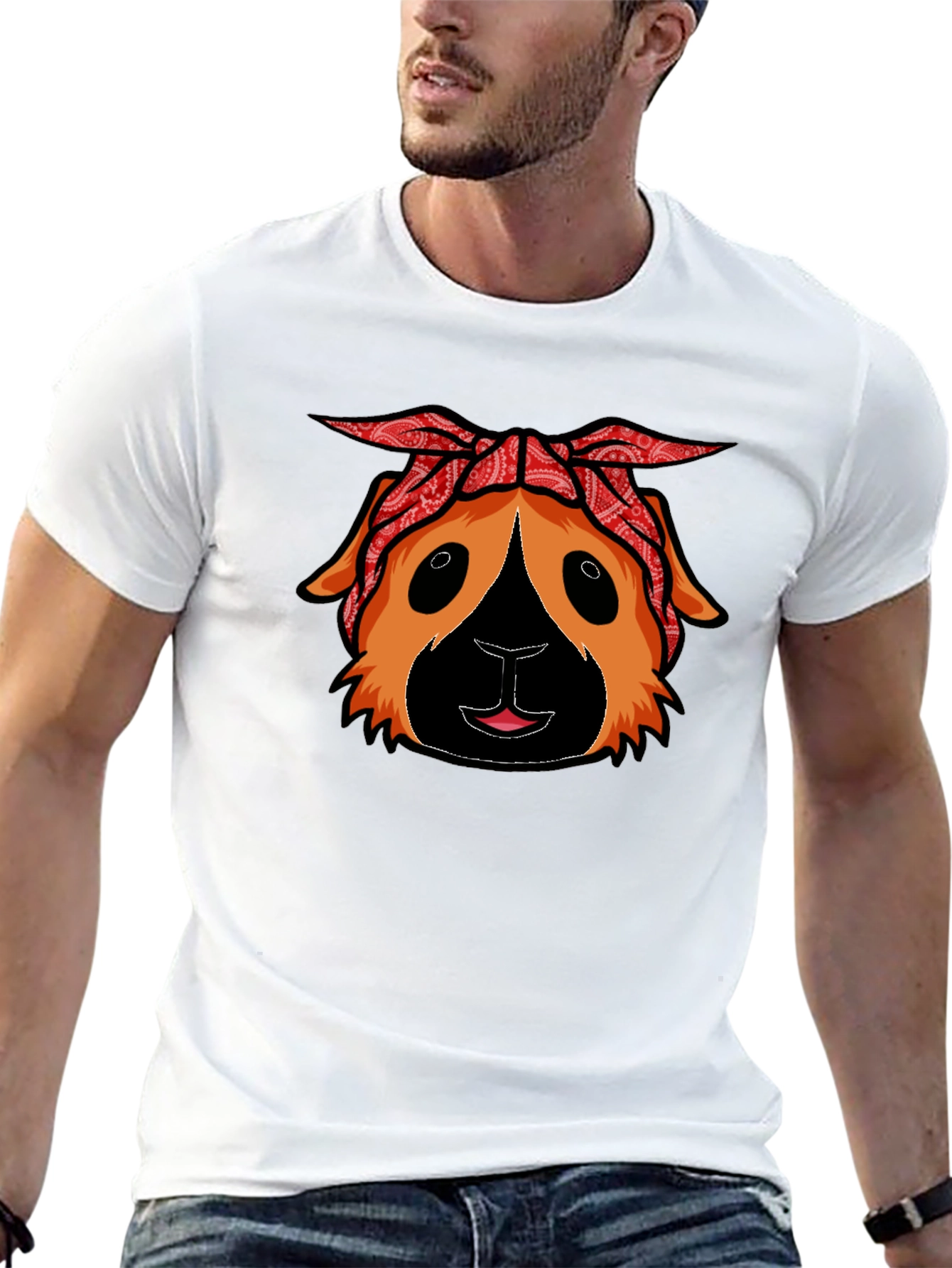 Guinea Pig Bandana T-Shirt - Black