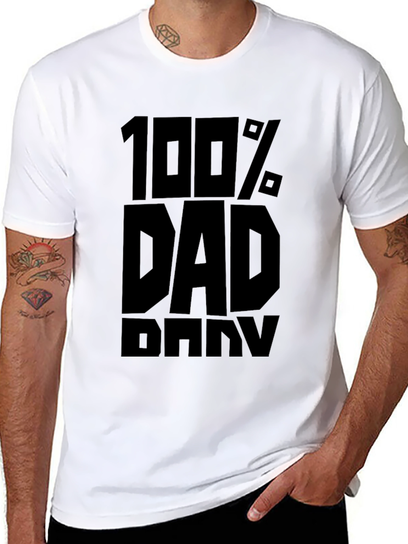 100% Dad T-Shirt - Black Graphic Tee