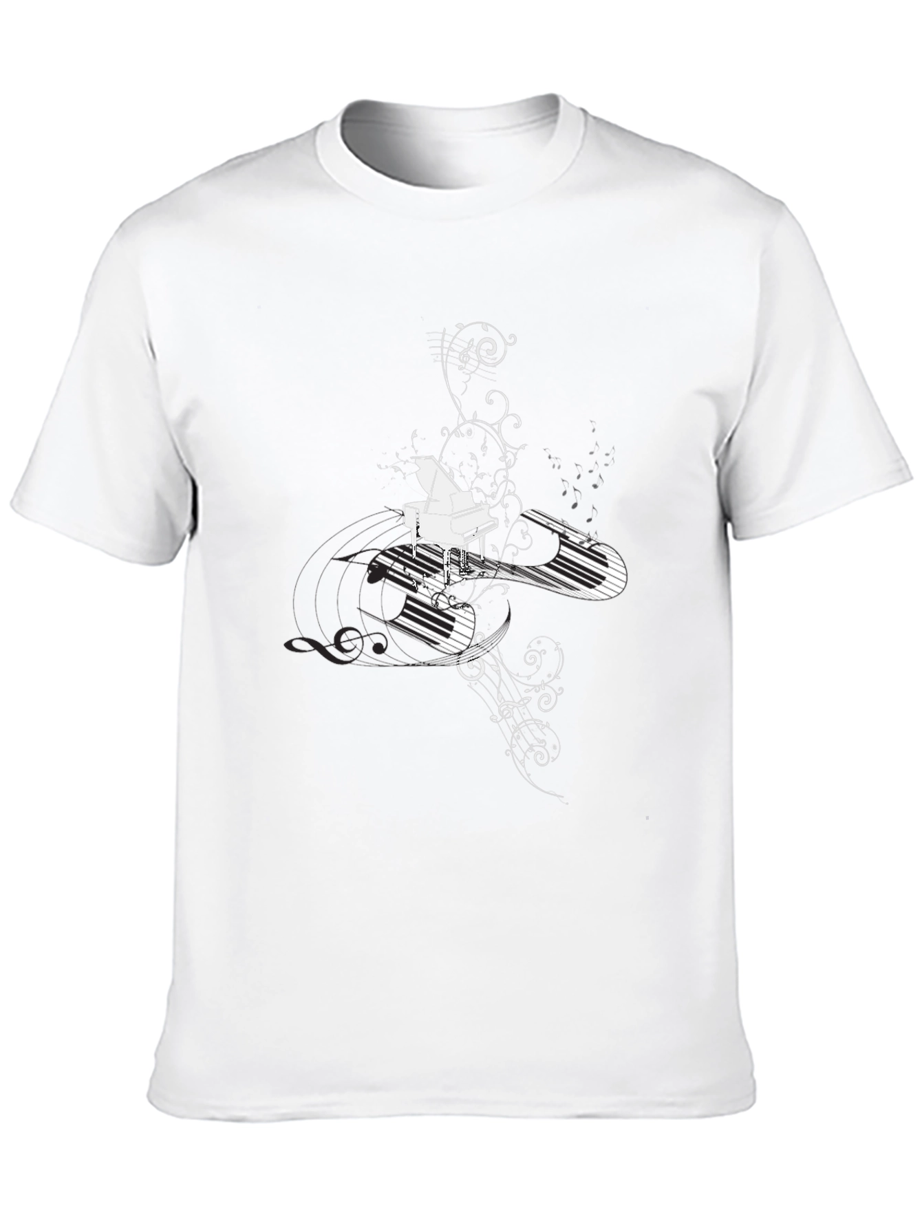 Piano Keys Graphic Tee - Black Cotton Blend