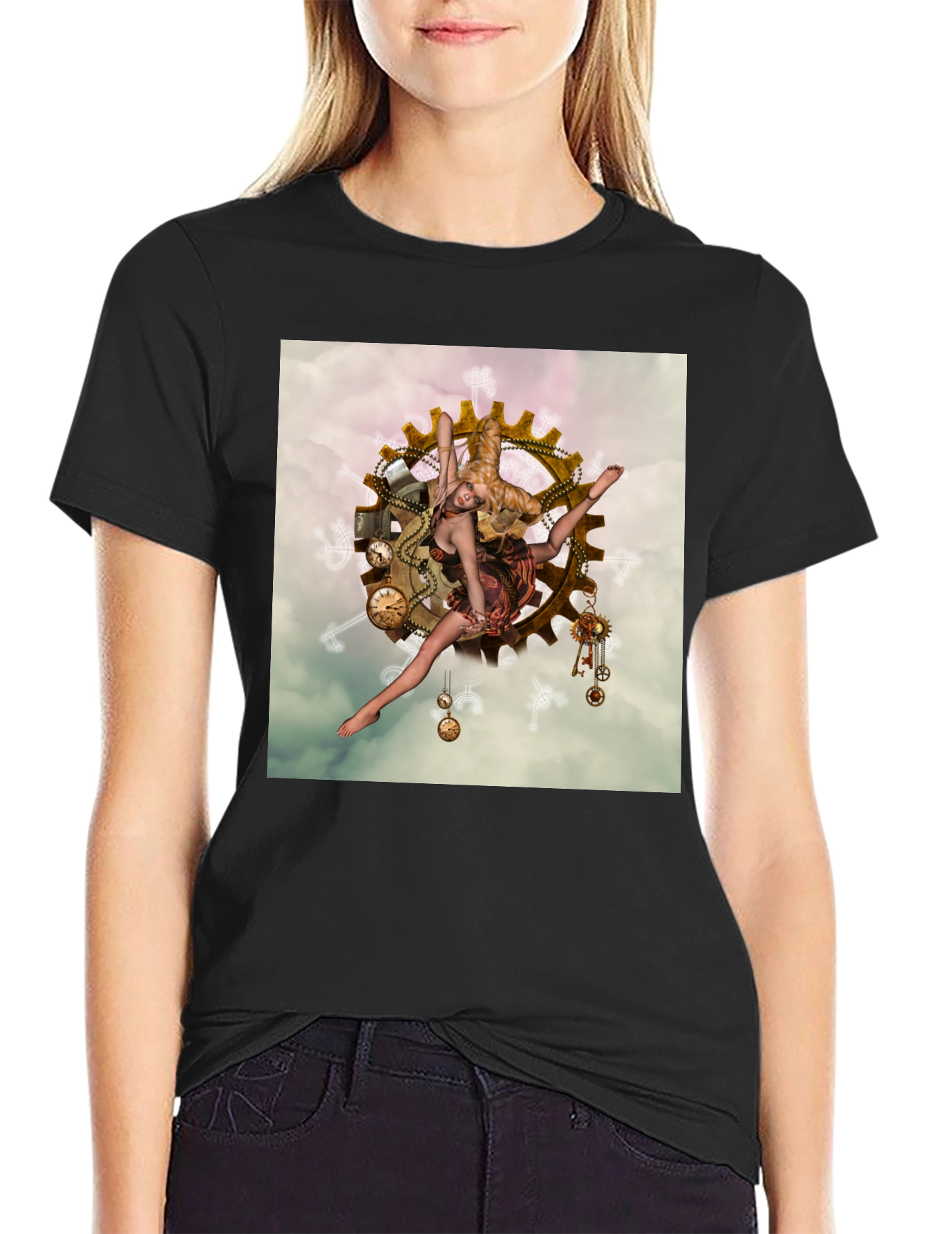 Steampunk Fairy Gear Graphic Tee
