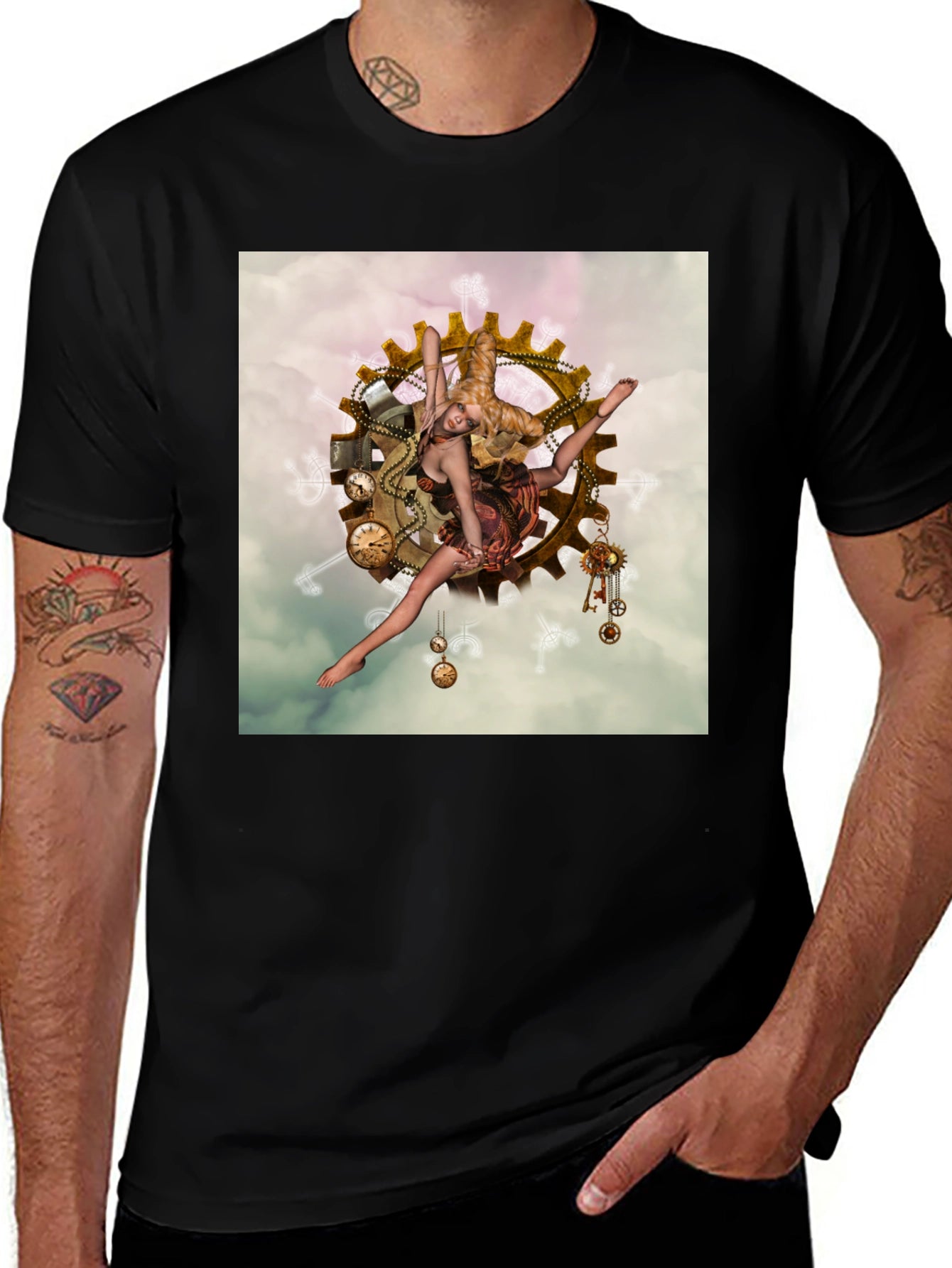 Steampunk Fairy Gear Graphic Tee