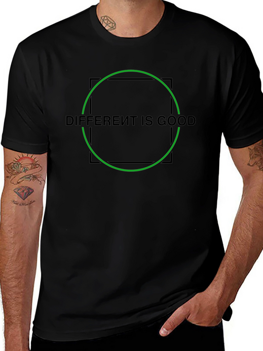 Different Is Good Graphic Tee - Stylish Black T-Shirt