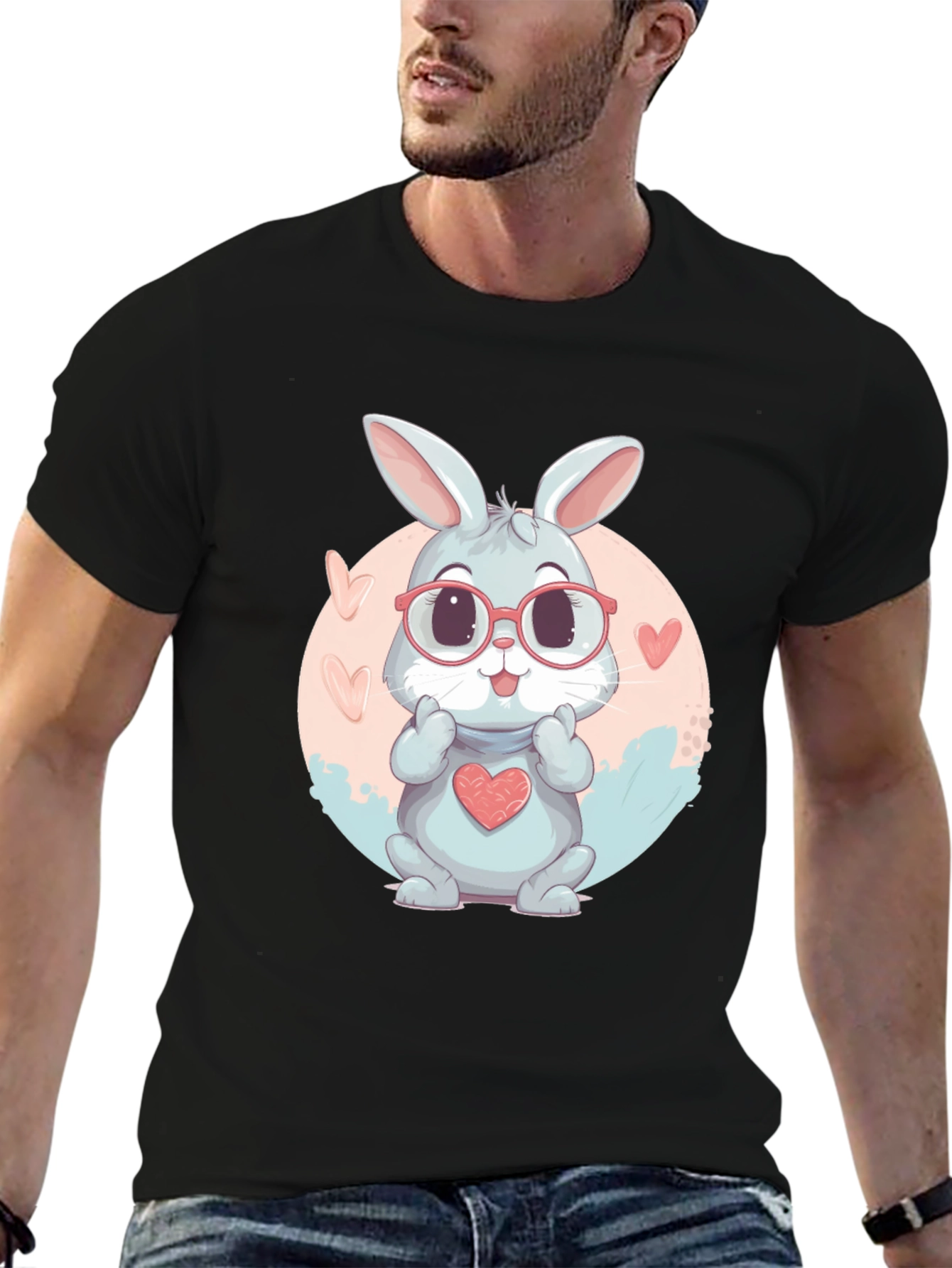 Cute Bunny Heart T-Shirt - Adorable Design