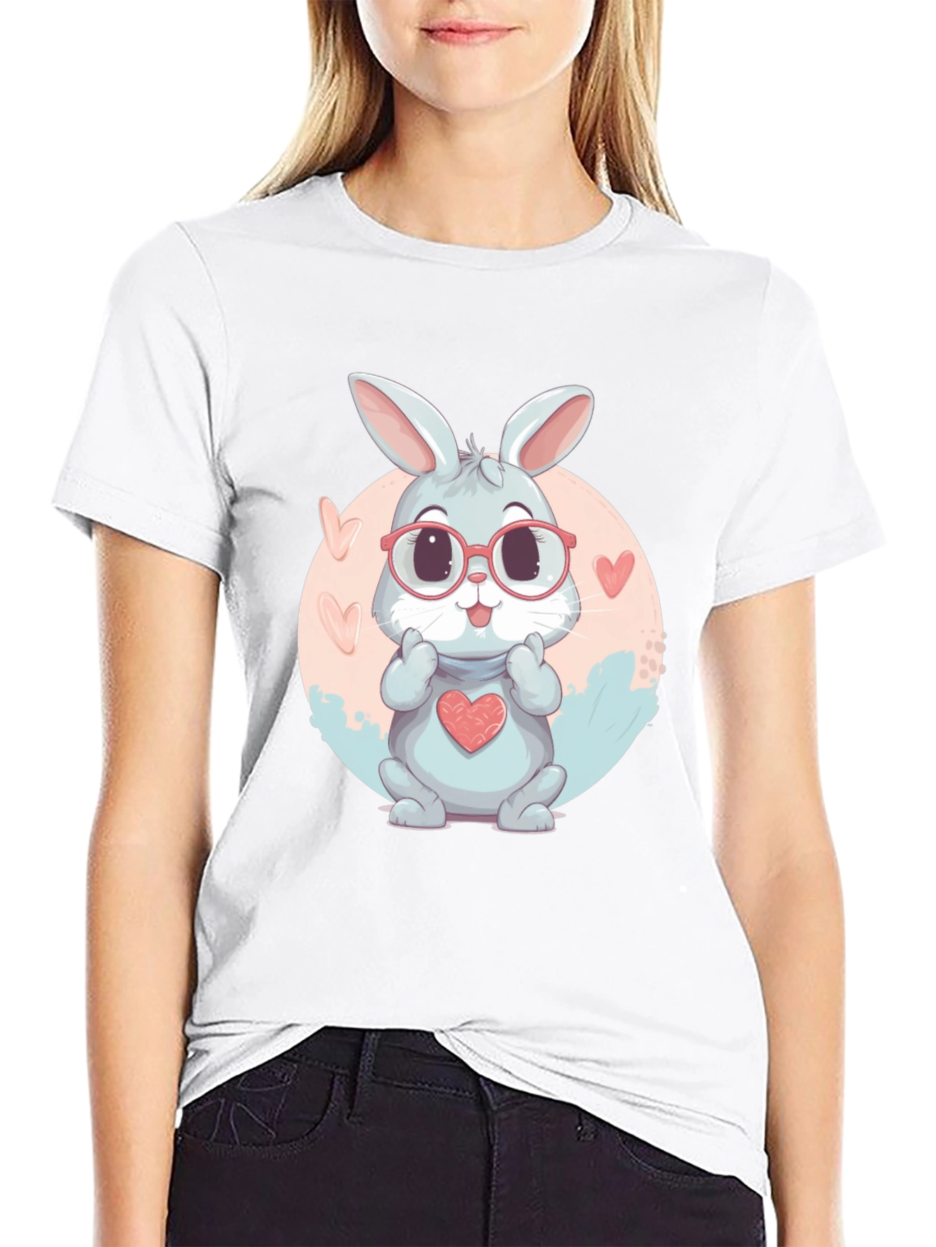 Cute Bunny Heart T-Shirt - Adorable Design