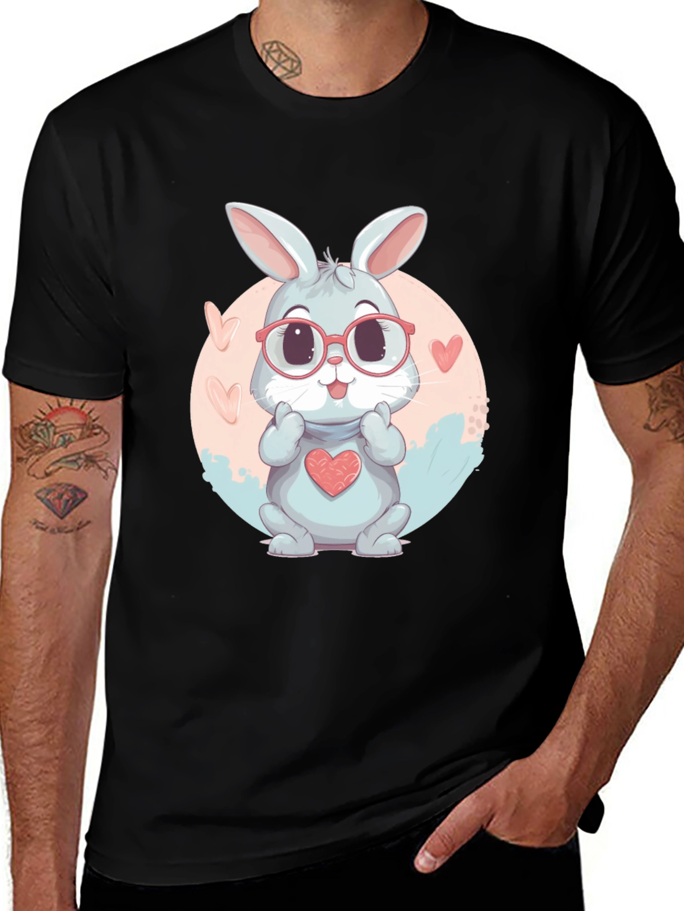 Cute Bunny Heart T-Shirt - Adorable Design