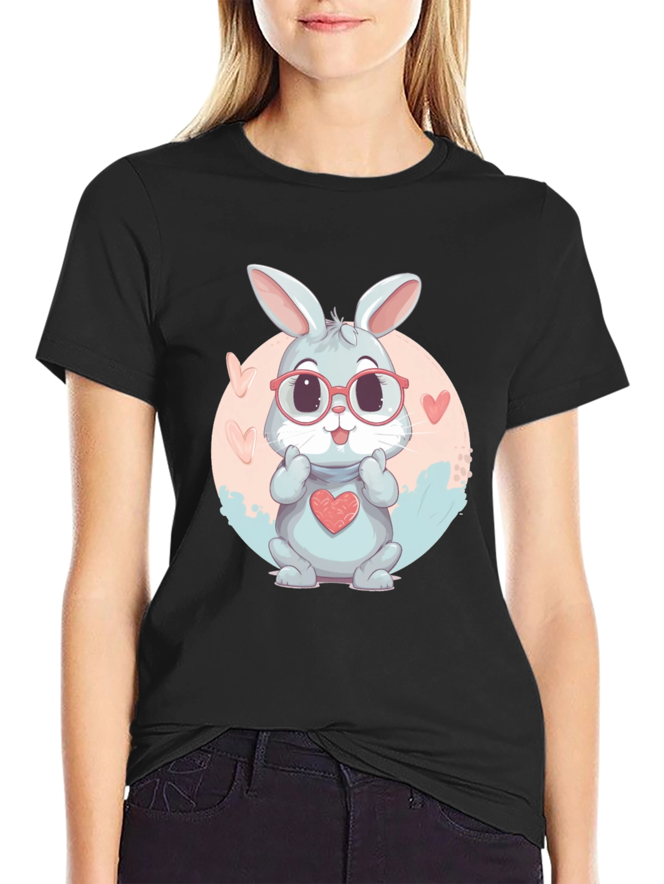 Cute Bunny Heart T-Shirt - Adorable Design