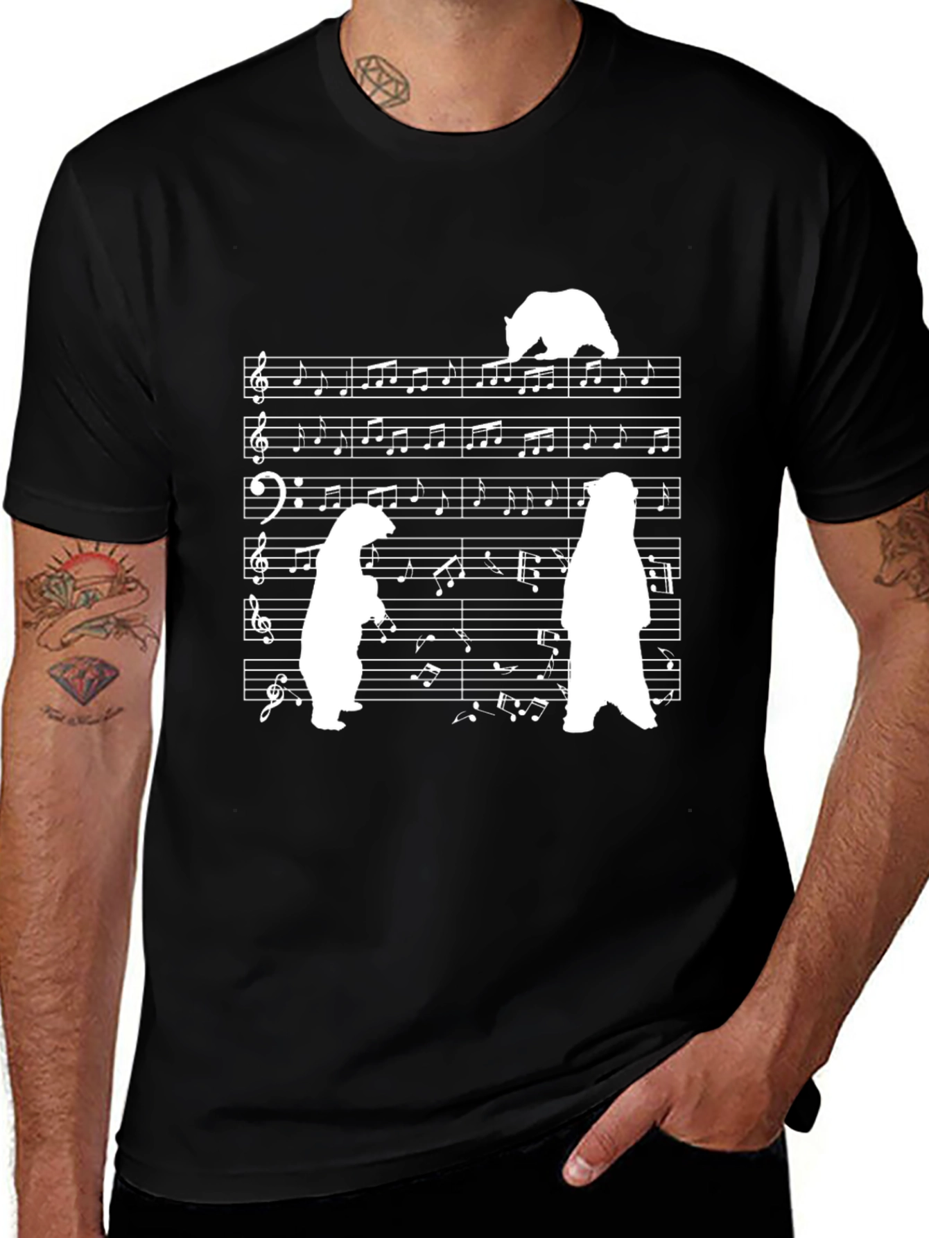 Musical Bears T-Shirt - Unique Graphic Tee