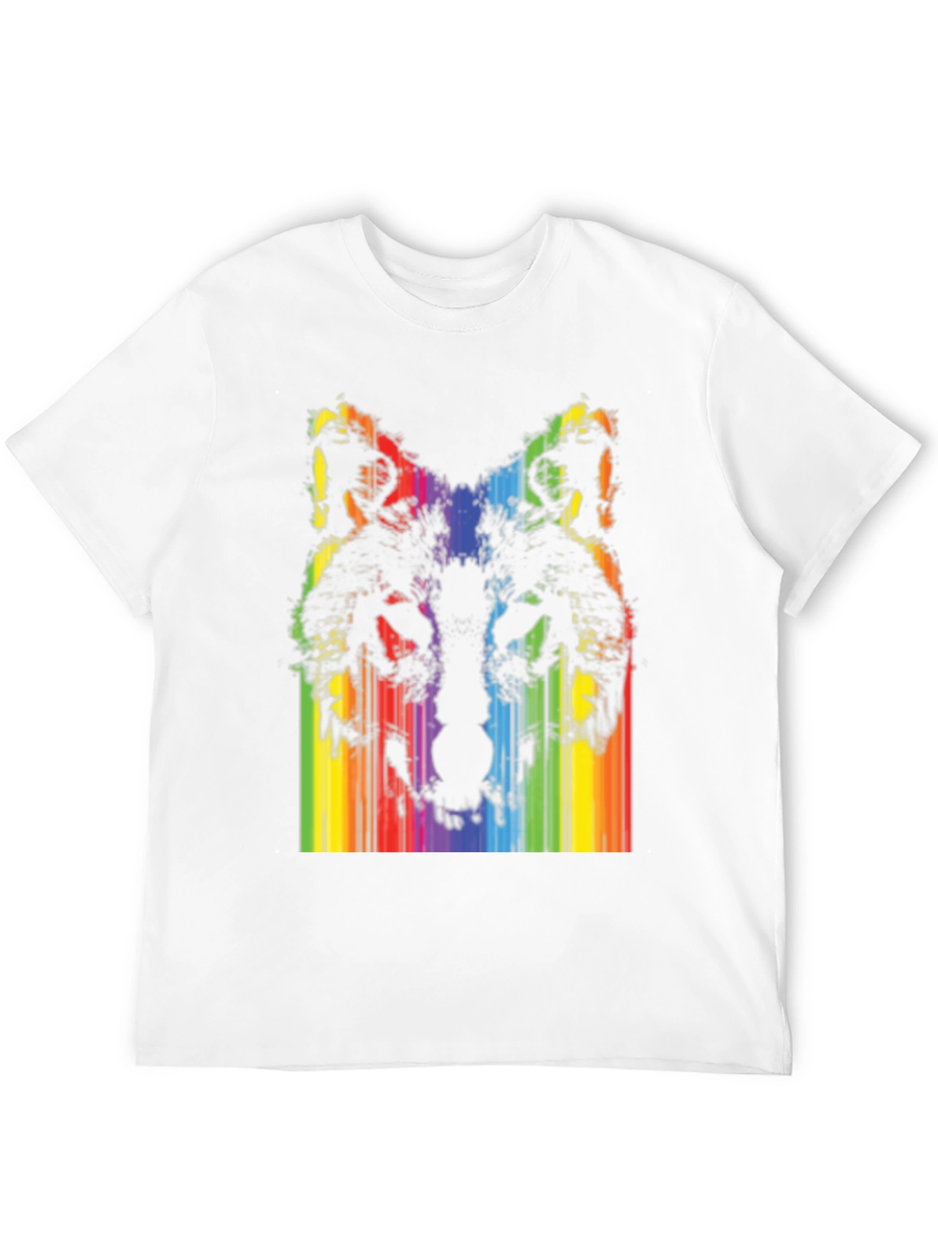 Rainbow Wolf Graphic Black T-Shirt