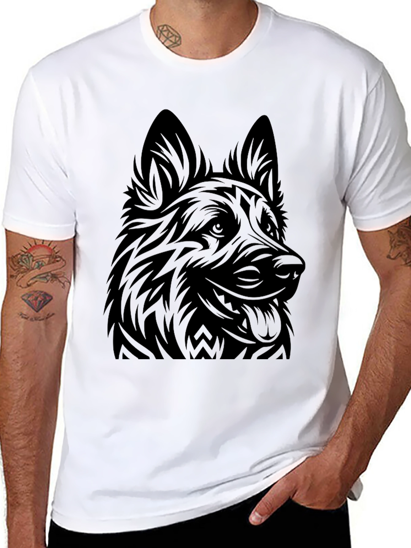 German Shepherd Graphic T-Shirt - Black