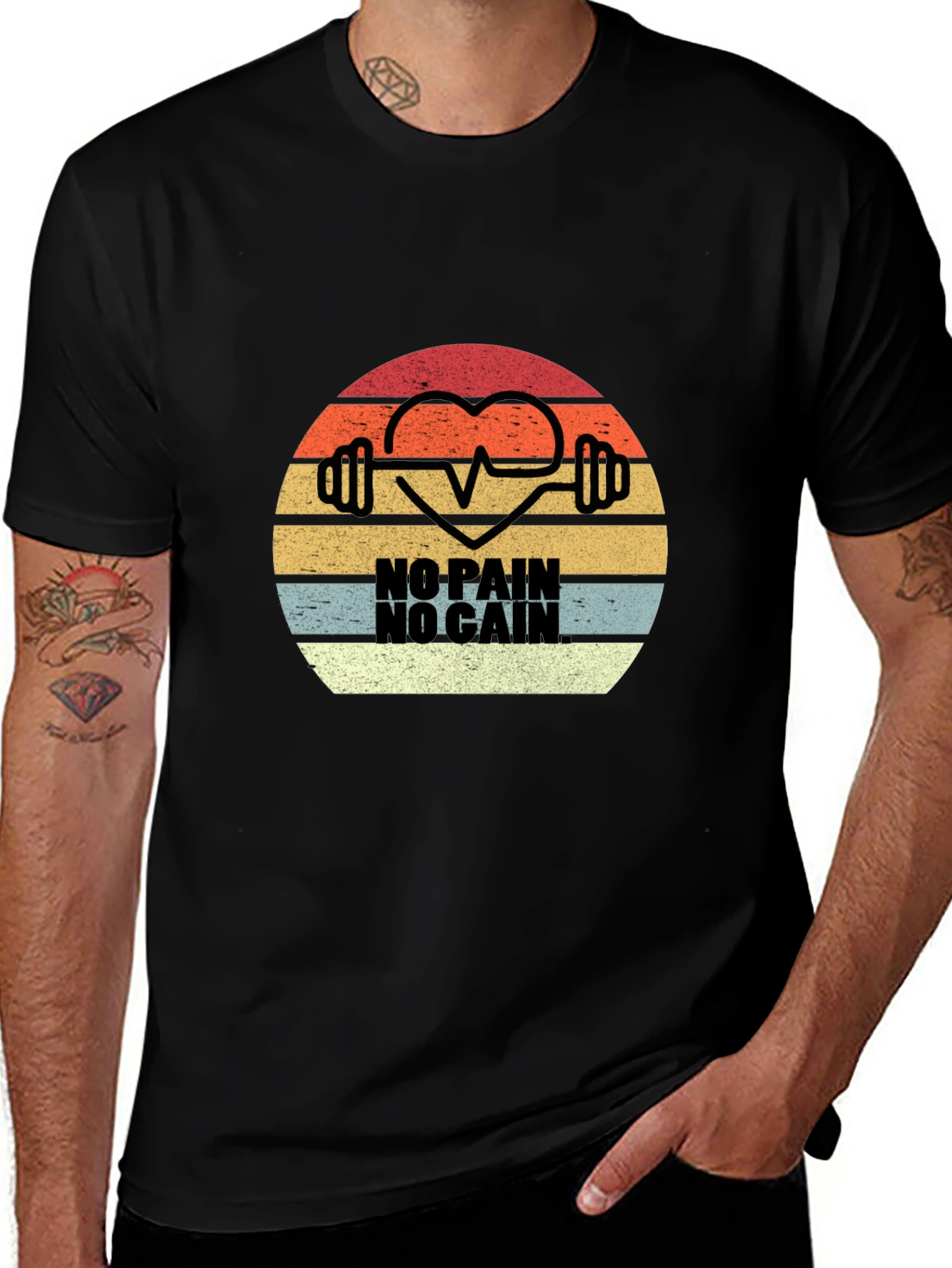 No Pain No Gain Retro Gym T-Shirt