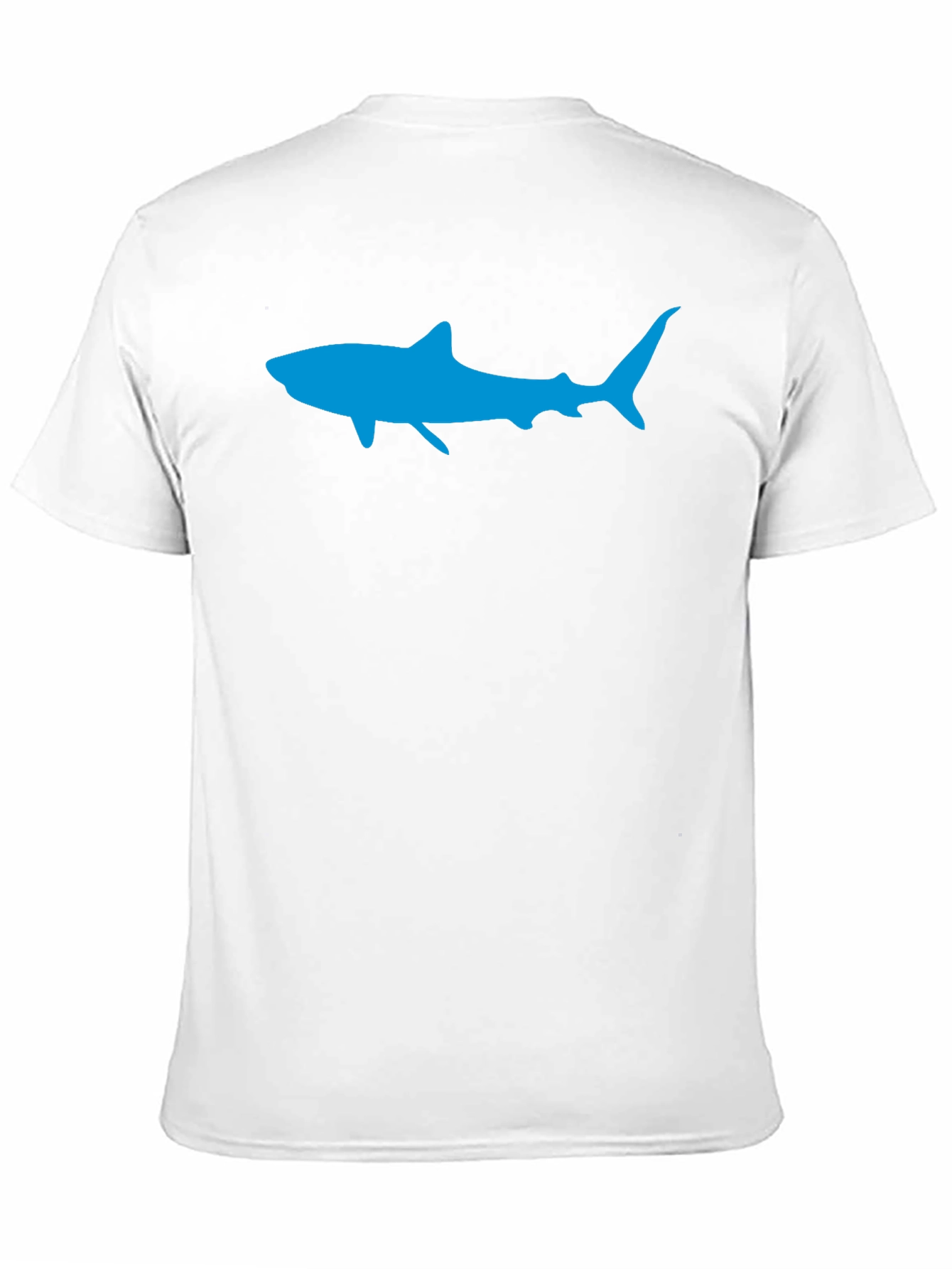 Mens Black T-Shirt with Blue Shark Graphic