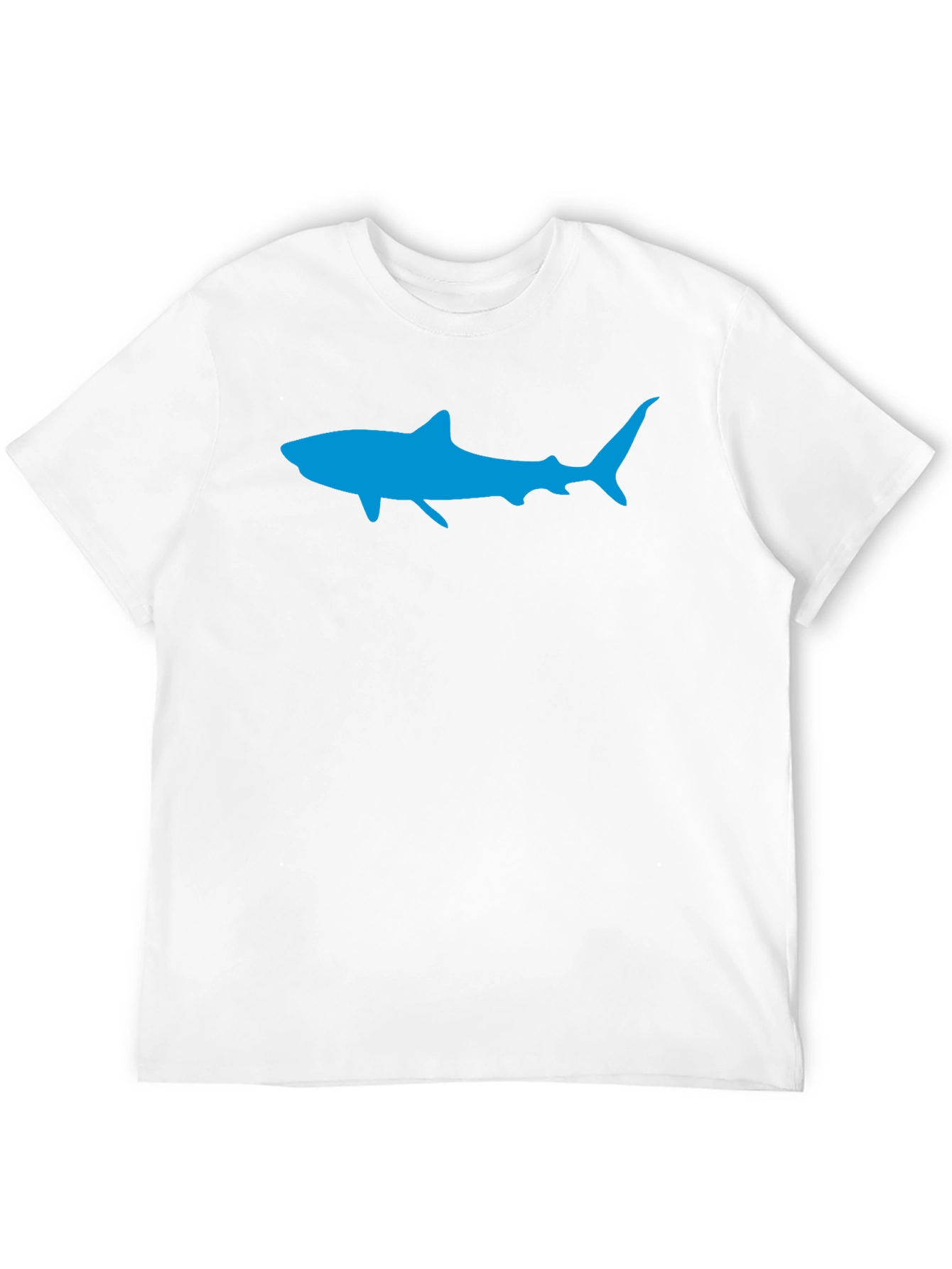 Mens Black T-Shirt with Blue Shark Graphic