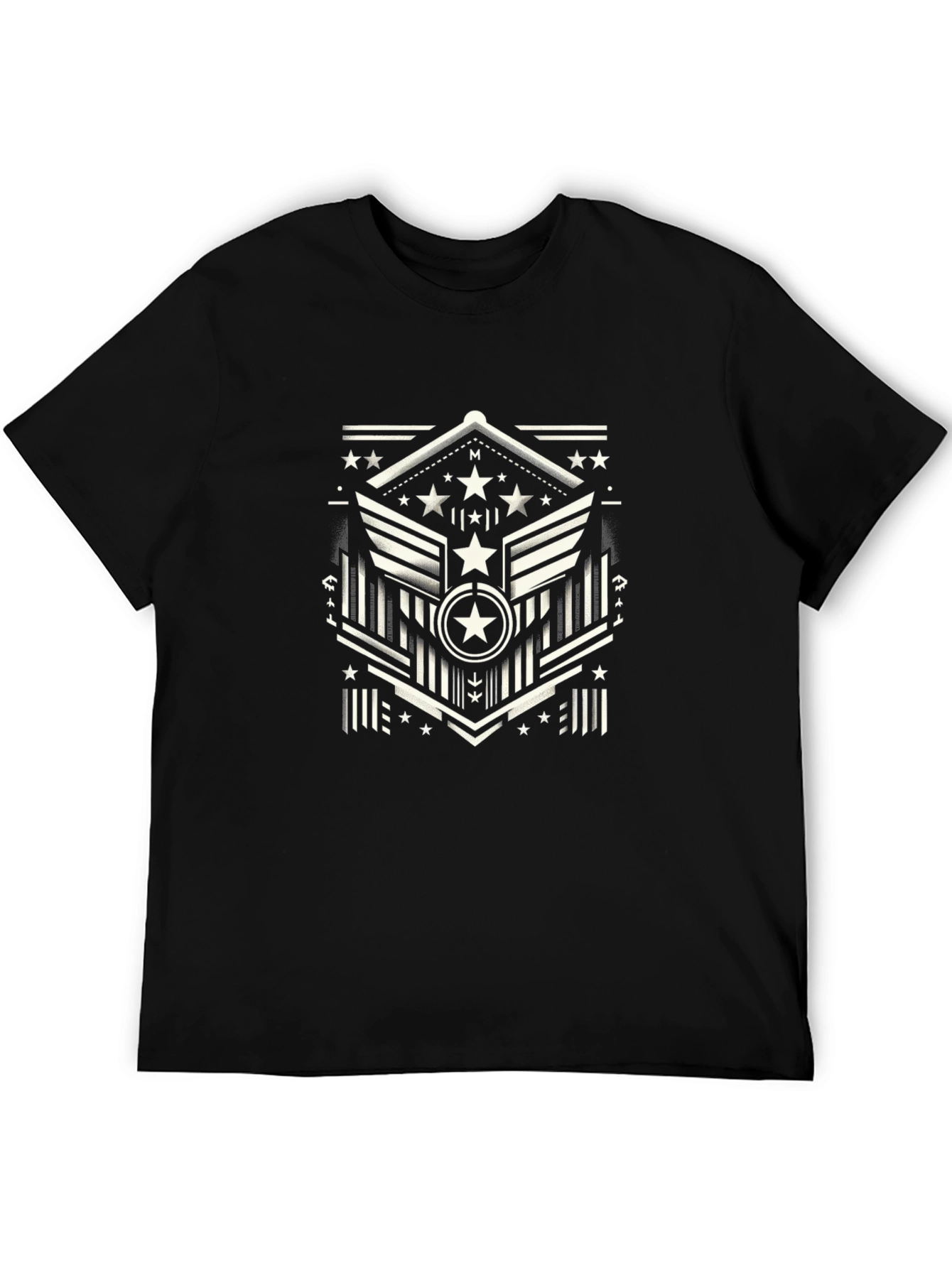 Geometric Star Graphic Tee - Black