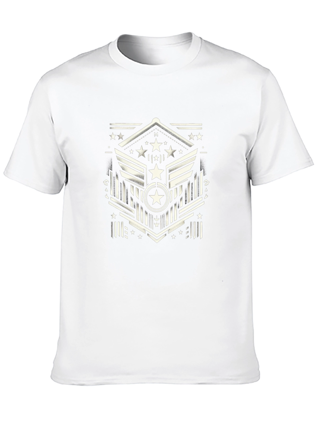 Geometric Star Graphic Tee - Black