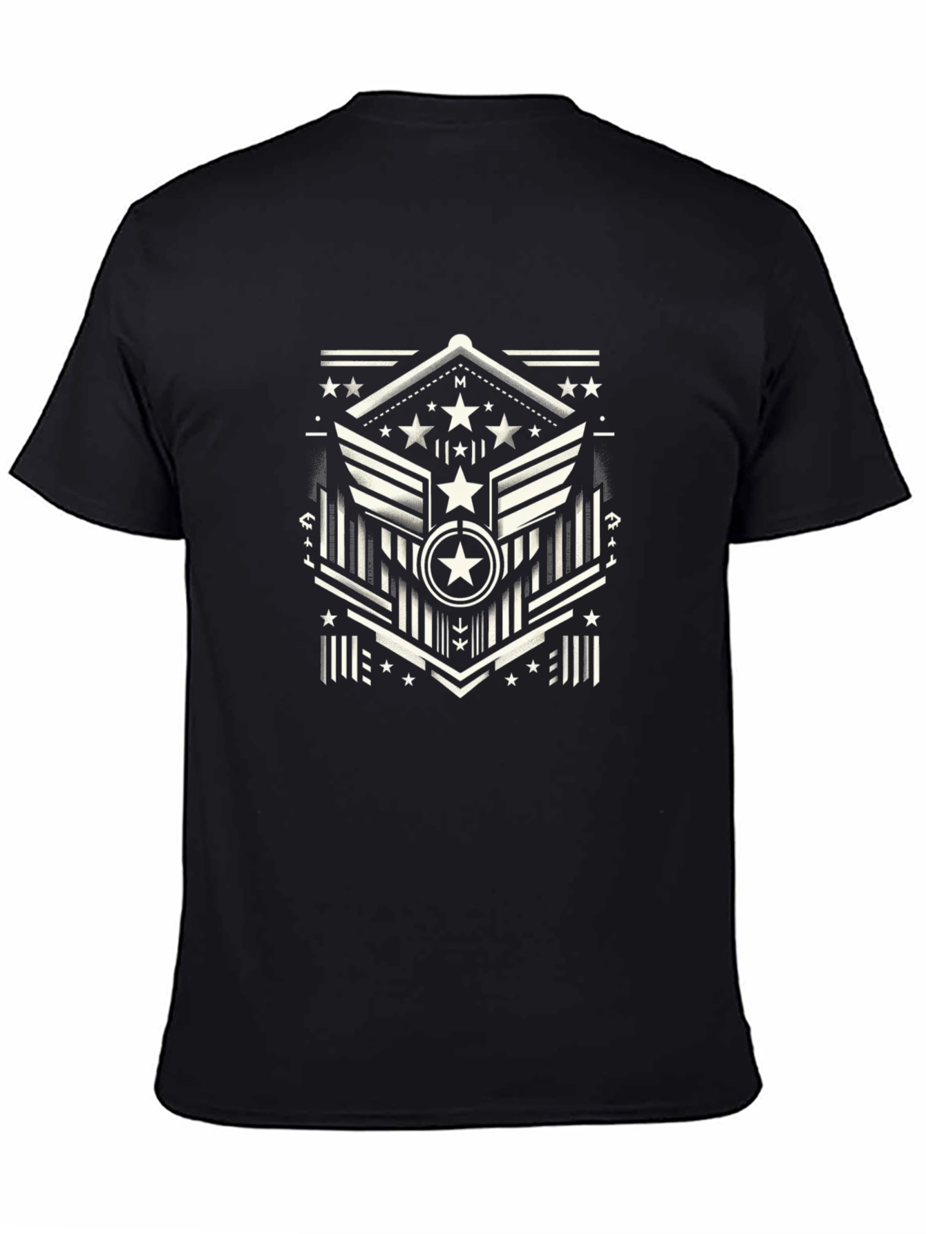 Geometric Star Graphic Tee - Black