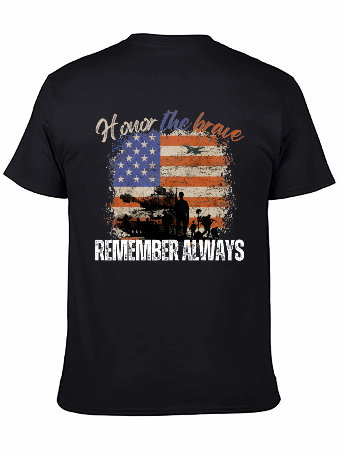 Honor The Brave American Flag Graphic Tee
