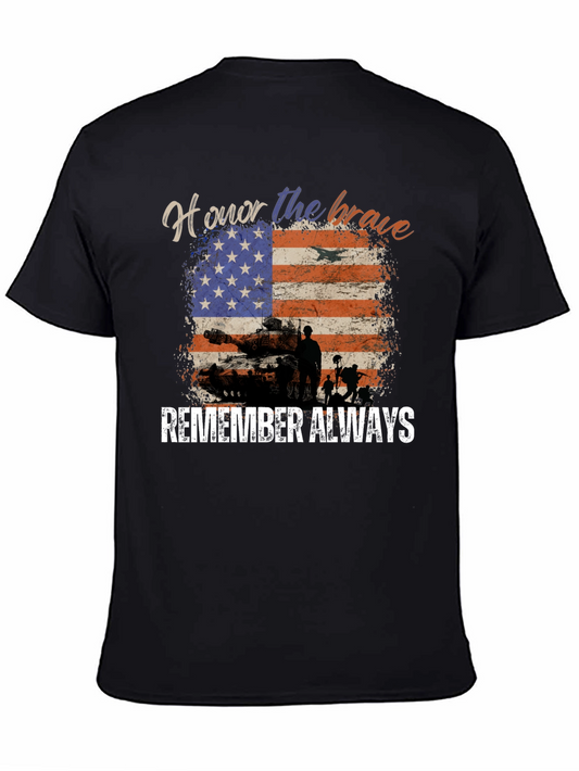 Honor The Brave American Flag Graphic Tee