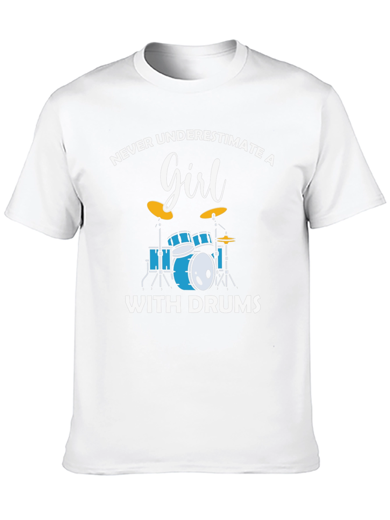 Never Underestimate a Girl with Drums Black T-Shirt