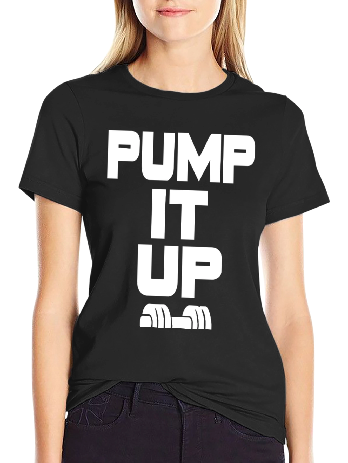 Pump It Up Black T-Shirt for Fitness Enthusiasts
