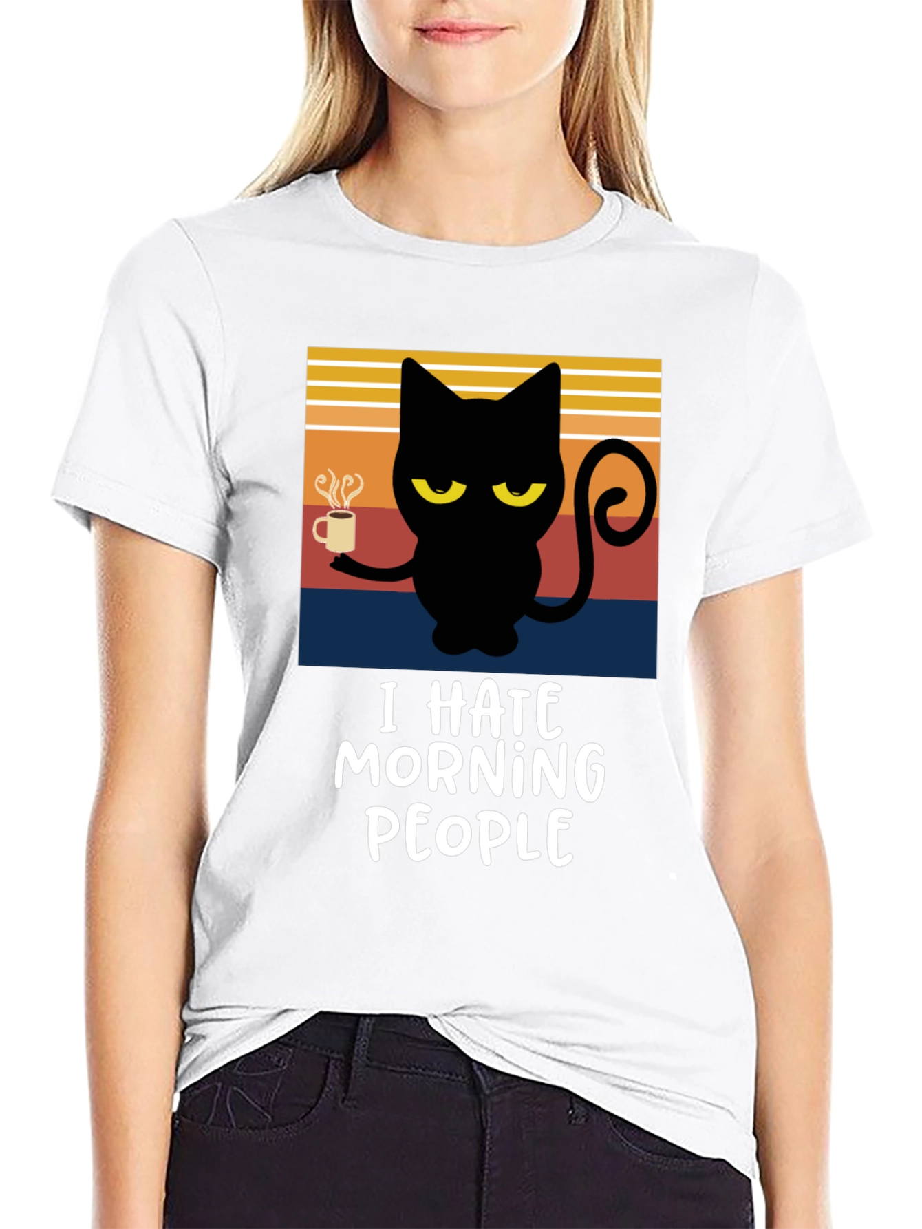 I Hate Morning People Cat T-Shirt
