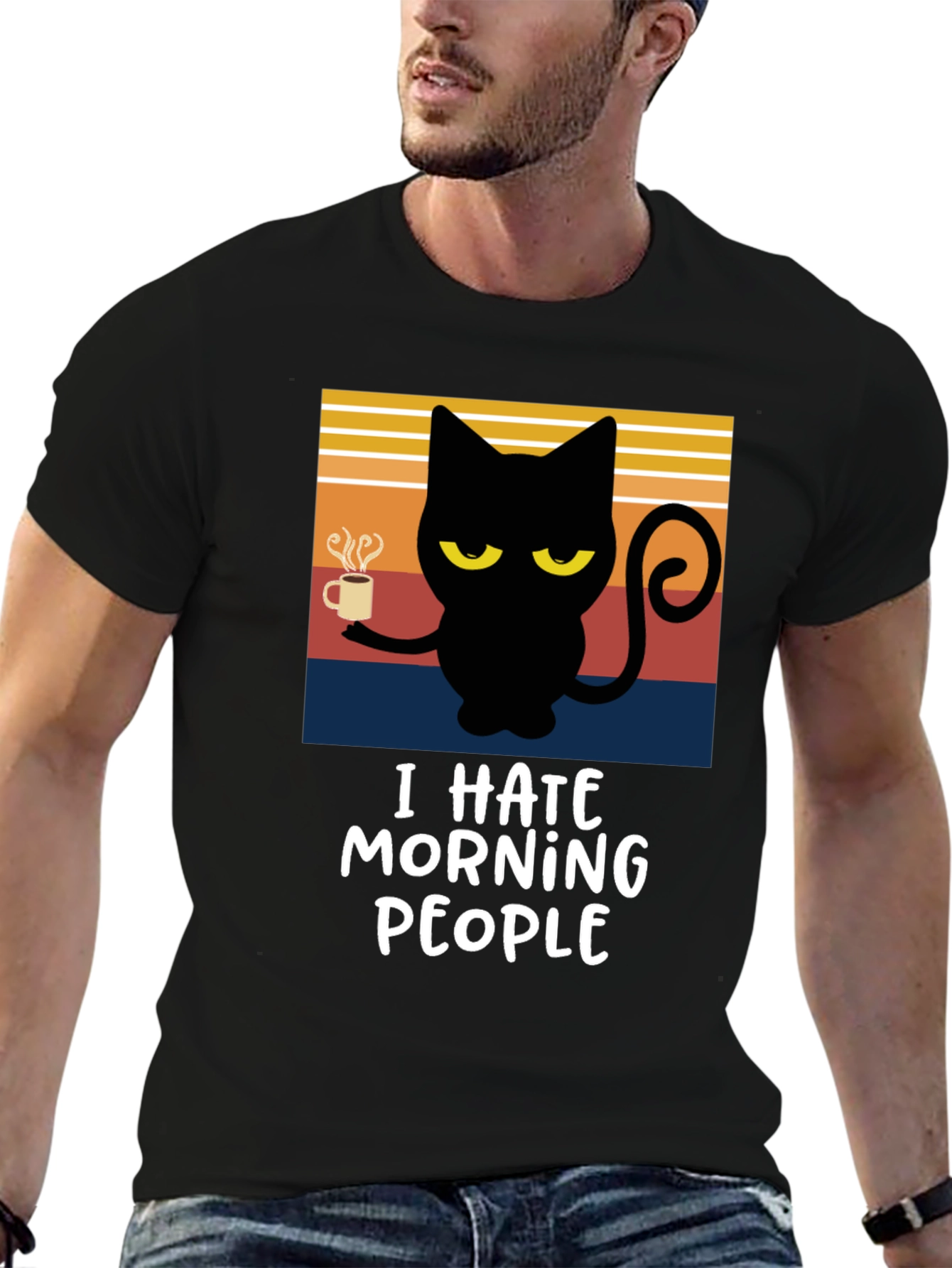 I Hate Morning People Cat T-Shirt