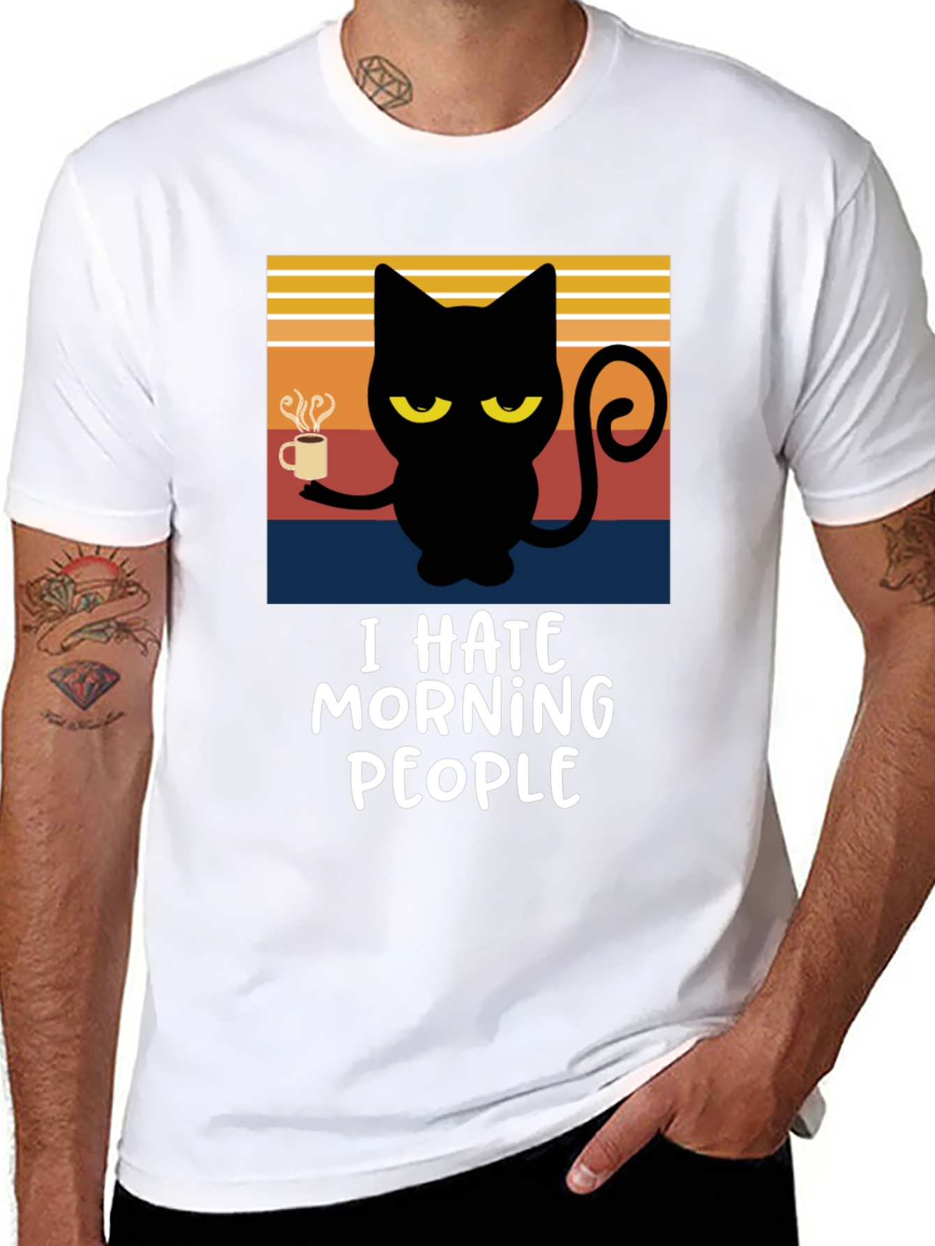 I Hate Morning People Cat T-Shirt
