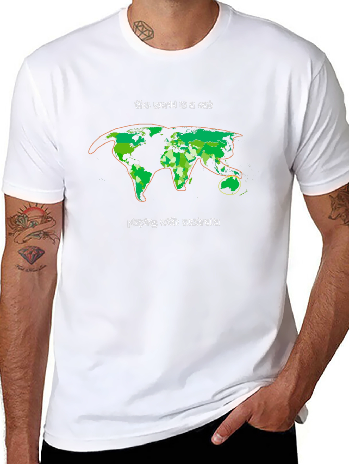 World is a Cat T-Shirt - Australia Play