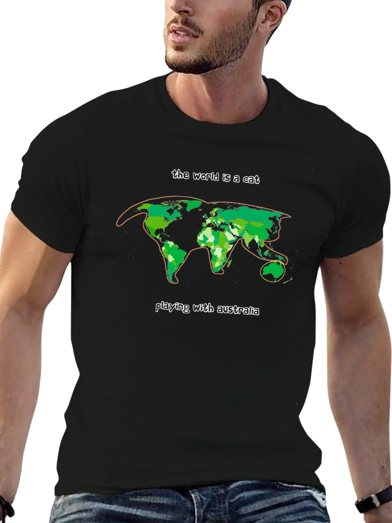 World is a Cat T-Shirt - Australia Play