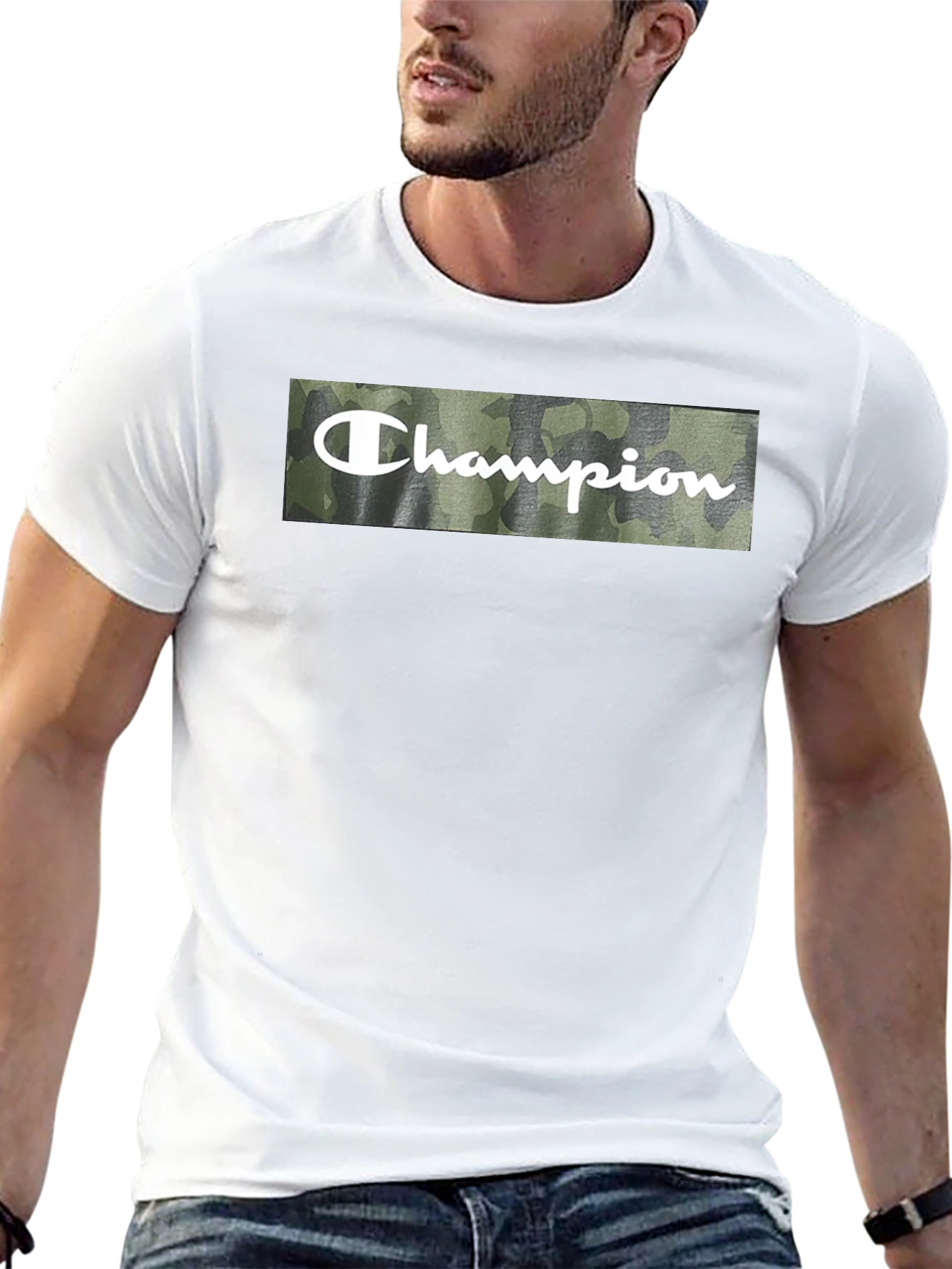 Champion Camo Logo Black T-Shirt