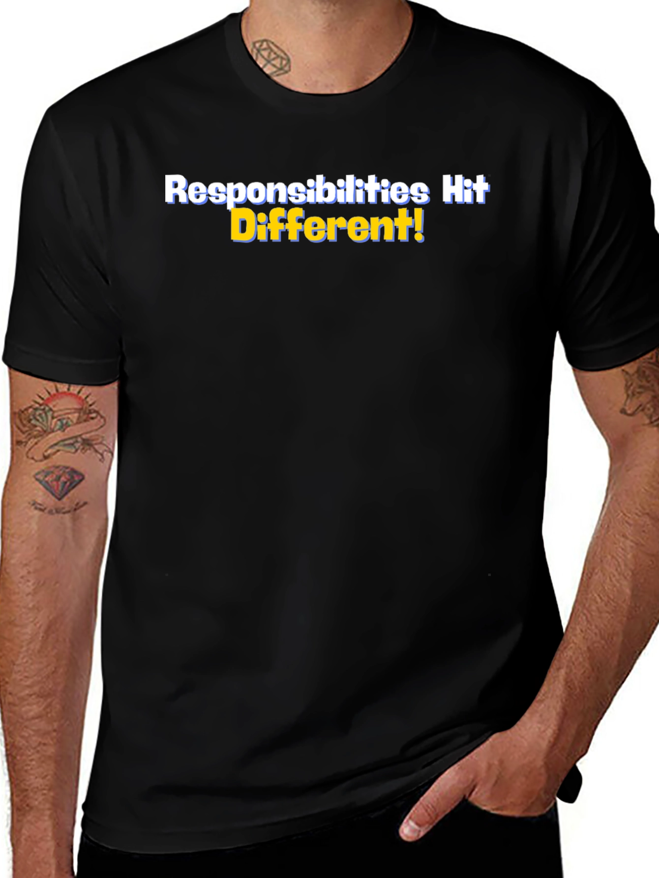Responsibilities Hit Different! Black T-Shirt