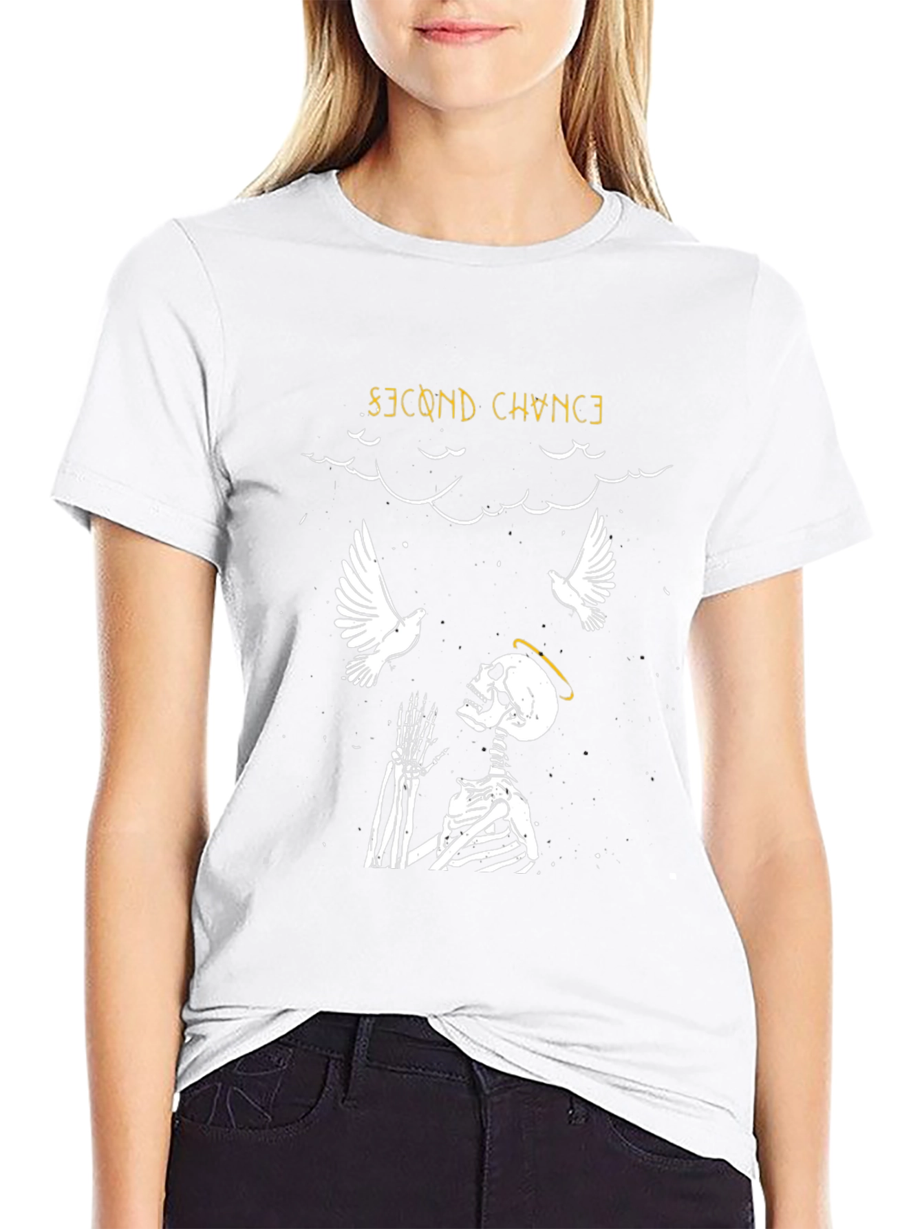 Second Chance Skeleton Graphic T-Shirt - Stylish and Unique!