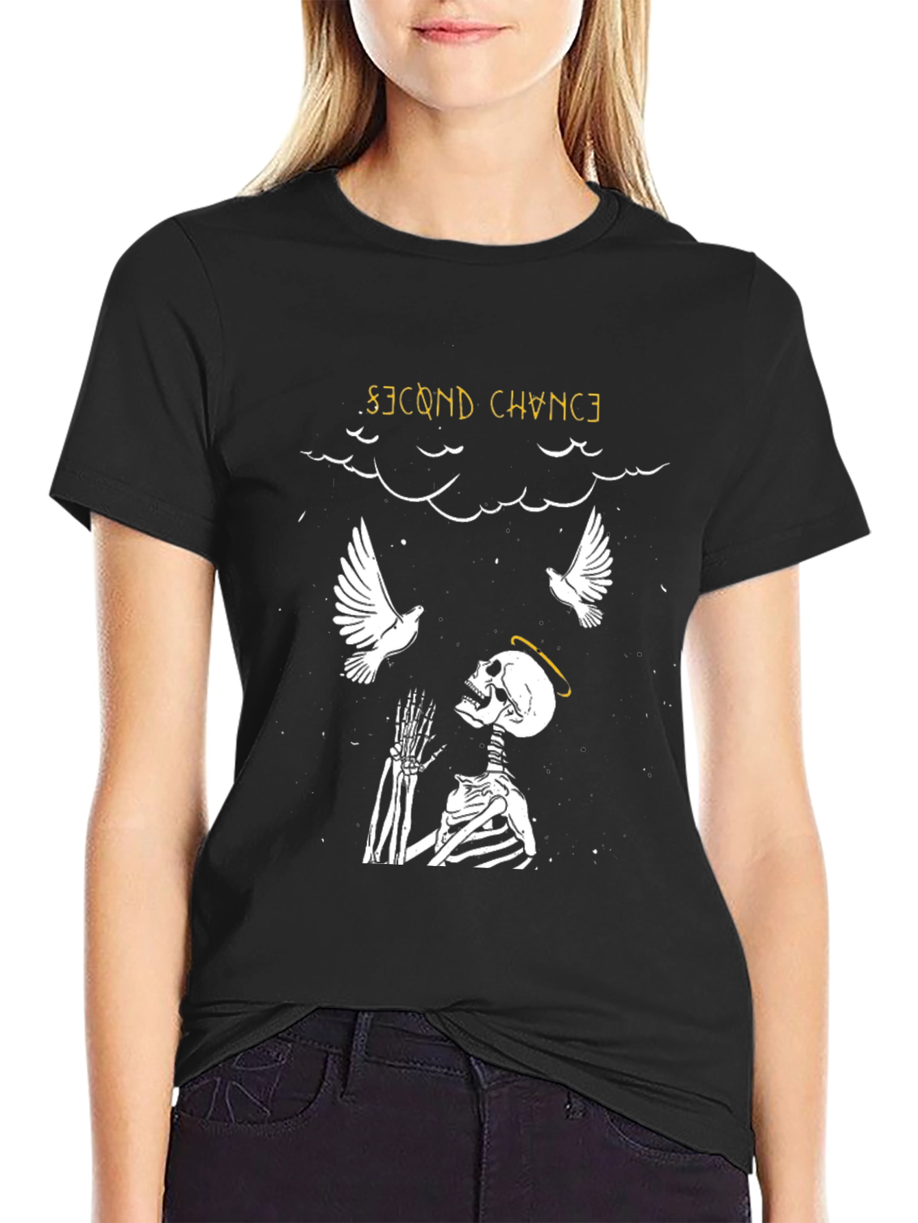 Second Chance Skeleton Graphic T-Shirt - Stylish and Unique!