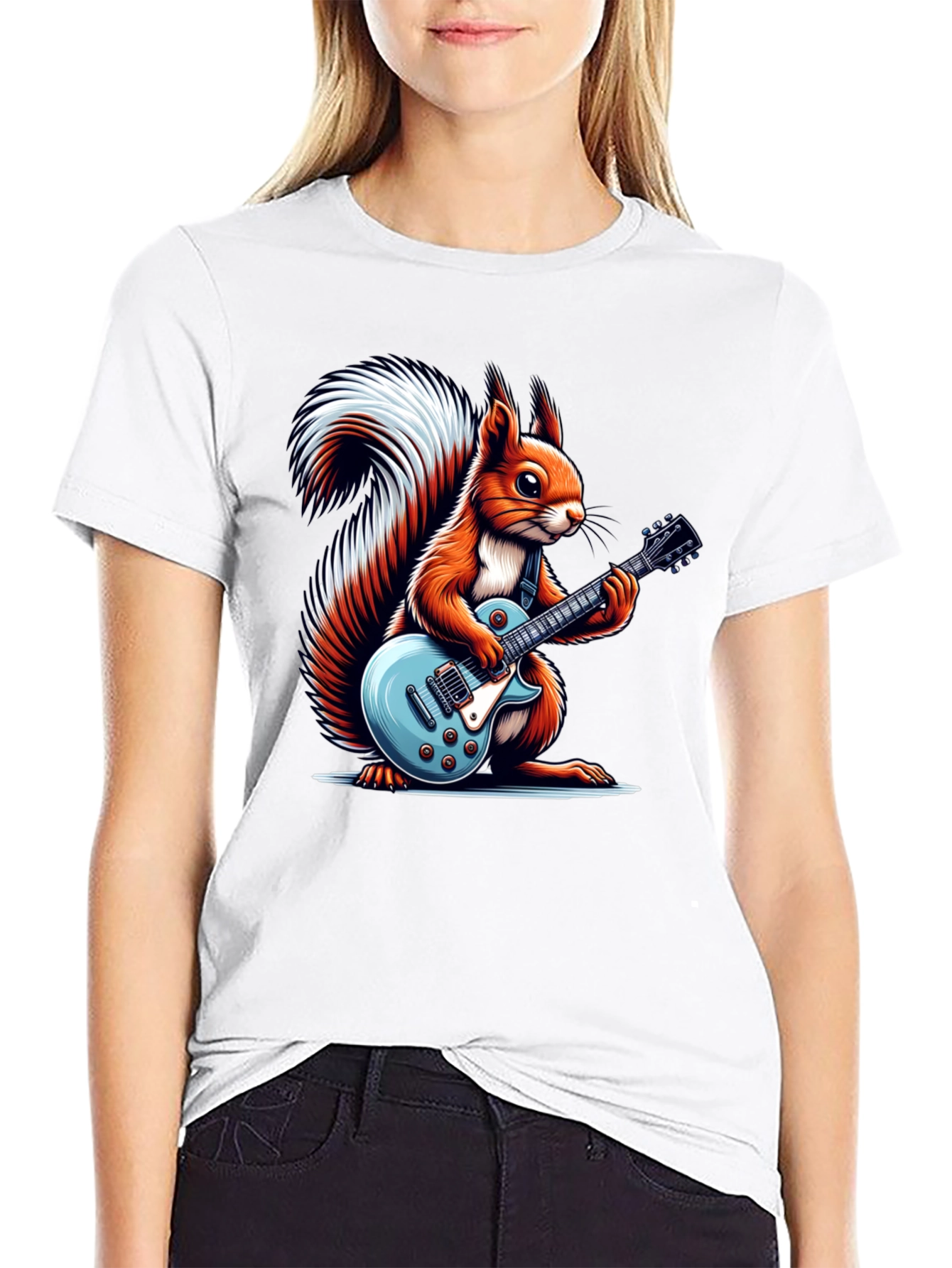 Squirrel Guitarist Graphic T-Shirt